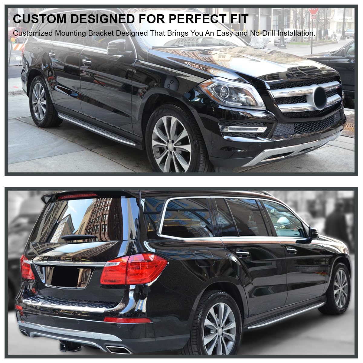 Running Boards Spec-D Tuning Side Step Bars Compatible with 2013-2018 Mercedes Benz GLS X166 GL450