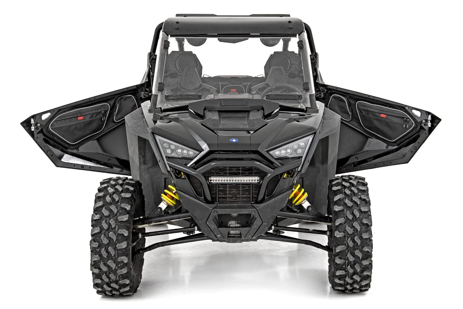 Rough Country Storage Bags Front Door for Polaris RZR Pro R/Pro XP – Pair, 1680D Water-Resistant UTV Door Bags w/Knee Pads
