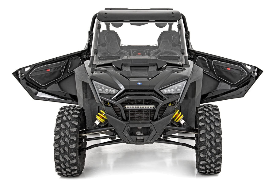 Rough Country Storage Bags Front Door for Polaris RZR Pro R/Pro XP – Pair, 1680D Water-Resistant UTV Door Bags w/Knee Pads