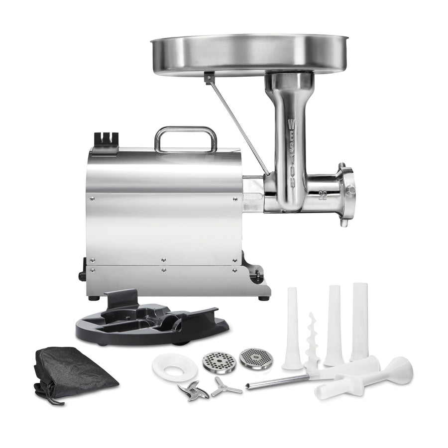 Weston Electric Pro Series Meat Grinder, Commercial Grade, 1120 Watts, 1.5 HP, 14lbs. Per Minute, Stainless Steel (10-2201-W)