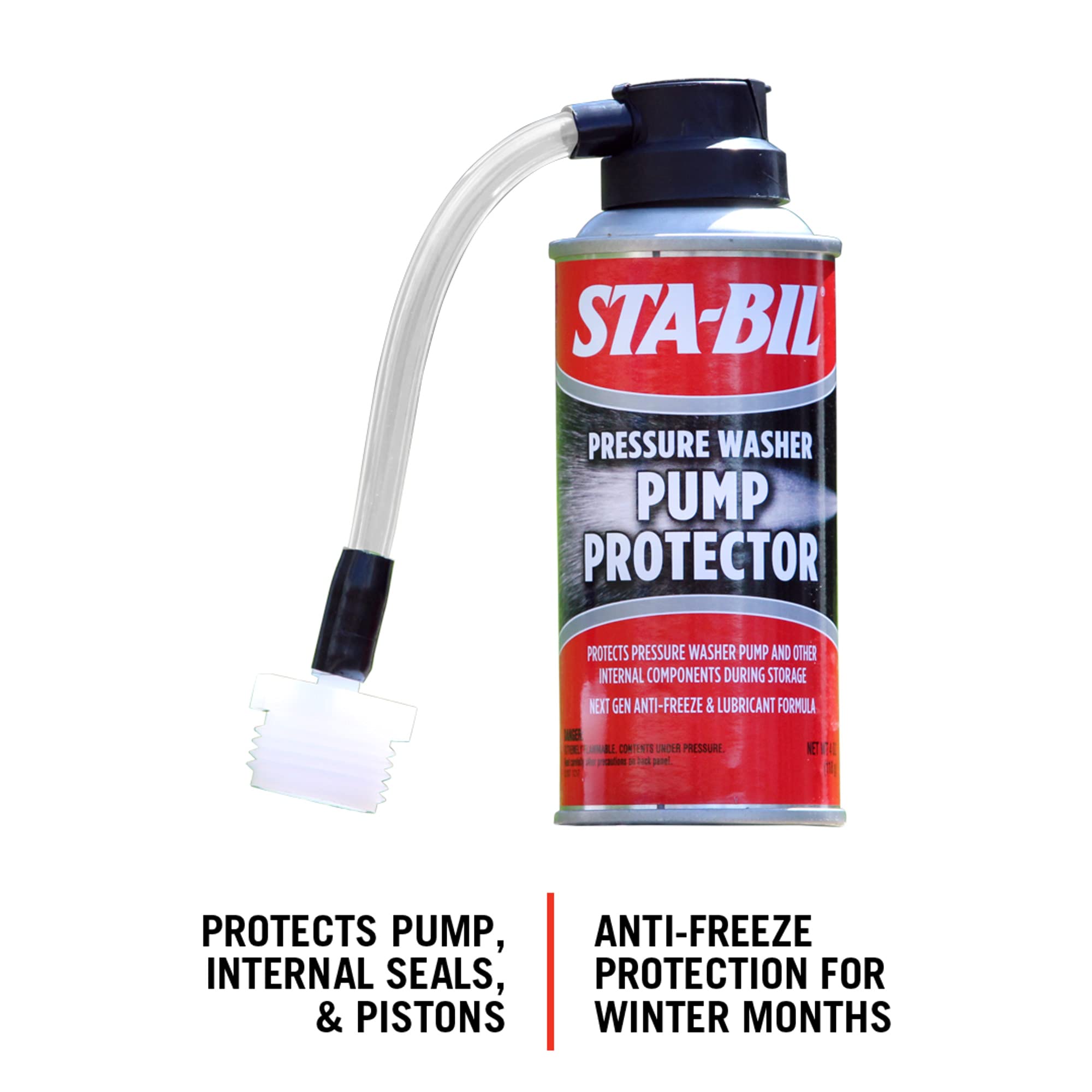 Pump Protector STA-BIL - Protects Pressure Washer Pumps and Other Internal Components During Storage, Next Gen Anti-Freeze and Lubricant Formula, 4oz (22007)