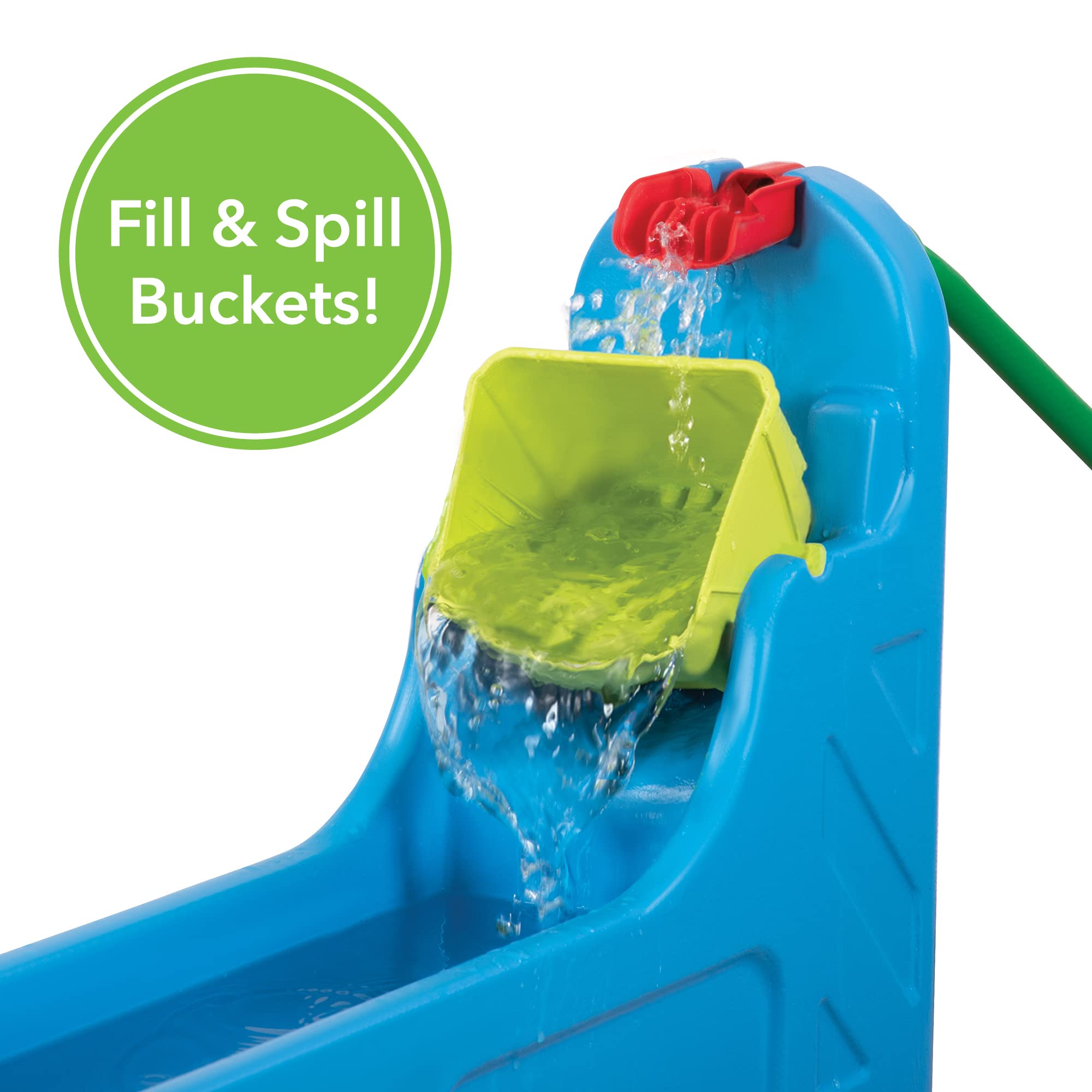 Simplay3 Multi-Level Rushing River Falls Outdoor Water Play Table, Expandable Splash Table for Toddlers and Kids Ages 1.5 to 6 - Includes 9 Accessories, Made in USA