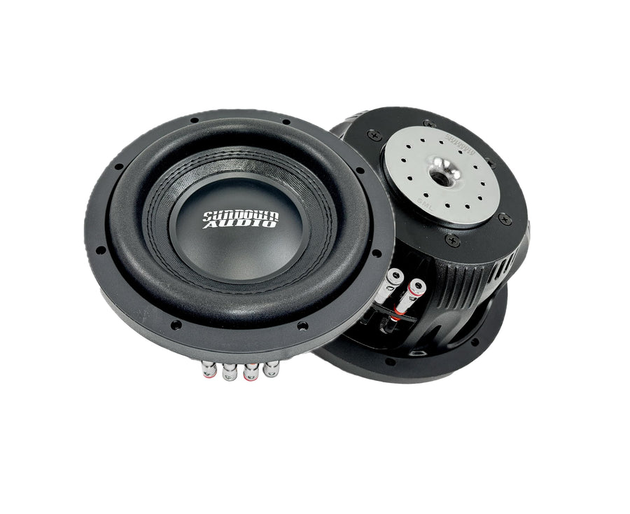 Sundown Audio Thin SML-8 D4 8" Dual 4 Ohm Subwoofer - 400W RMS / 800W Peak - Ultra-Shallow Mount Car Sub with 2.25” Black Aluminum VC & 14mm Xmax for Tight Spaces