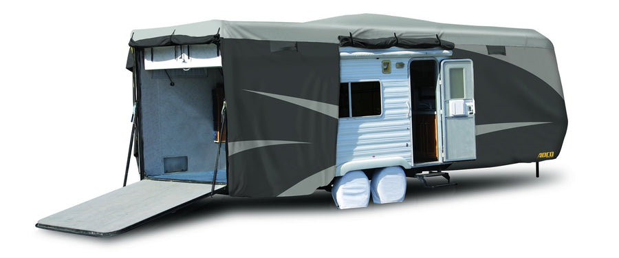 Toy Hauler ADCO 52275 Designer Series SFS AquaShed Cover, Fits 30'1" - 33'6" Trailers, Gray