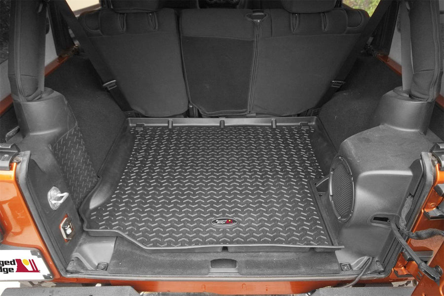 Floor Liner, Rugged Ridge 12975.03 Cargo; Black, 2007-2018 Jeep Wrangler Unlimited JK 4 Dr
