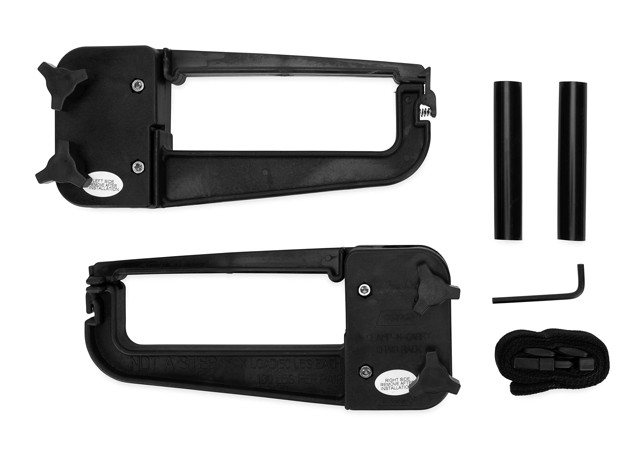 Clamp-N-Carry Camco Lockable Chair and Bike Rack | Designed to Hold a Bike or 4 or More Chairs on RV Ladder | (51430)