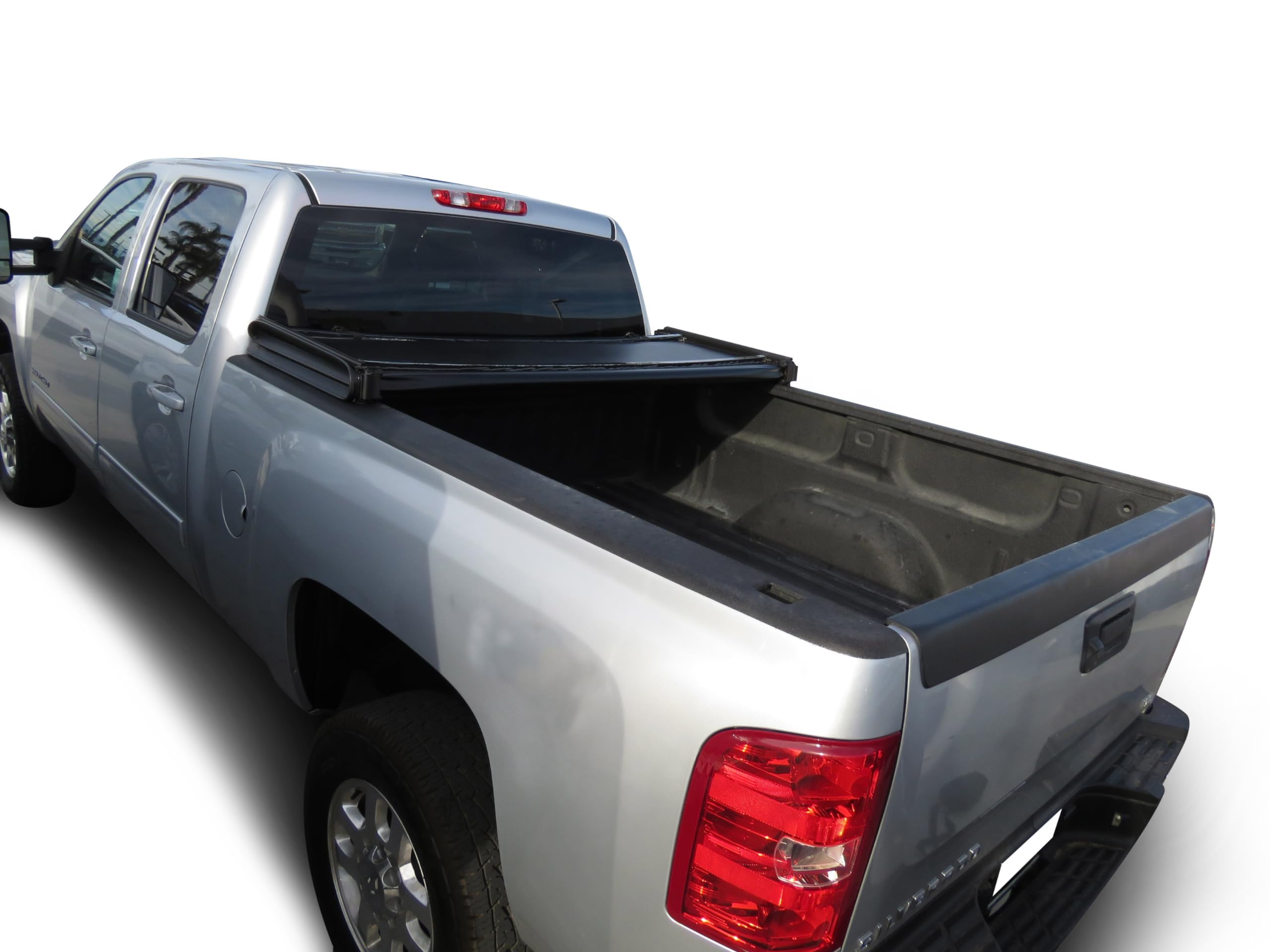 Premier Black Horse Soft Trifold Truck Bed Tonneau Cover Compatible with 07-14 Sierra 3500 HD/Silverado 3500 HD|07-14 Sierra 2500 HD/Silverado 2500 HD|07-13 Silverado-Sierra 1500 6.6ft Bed-PRS-GM09