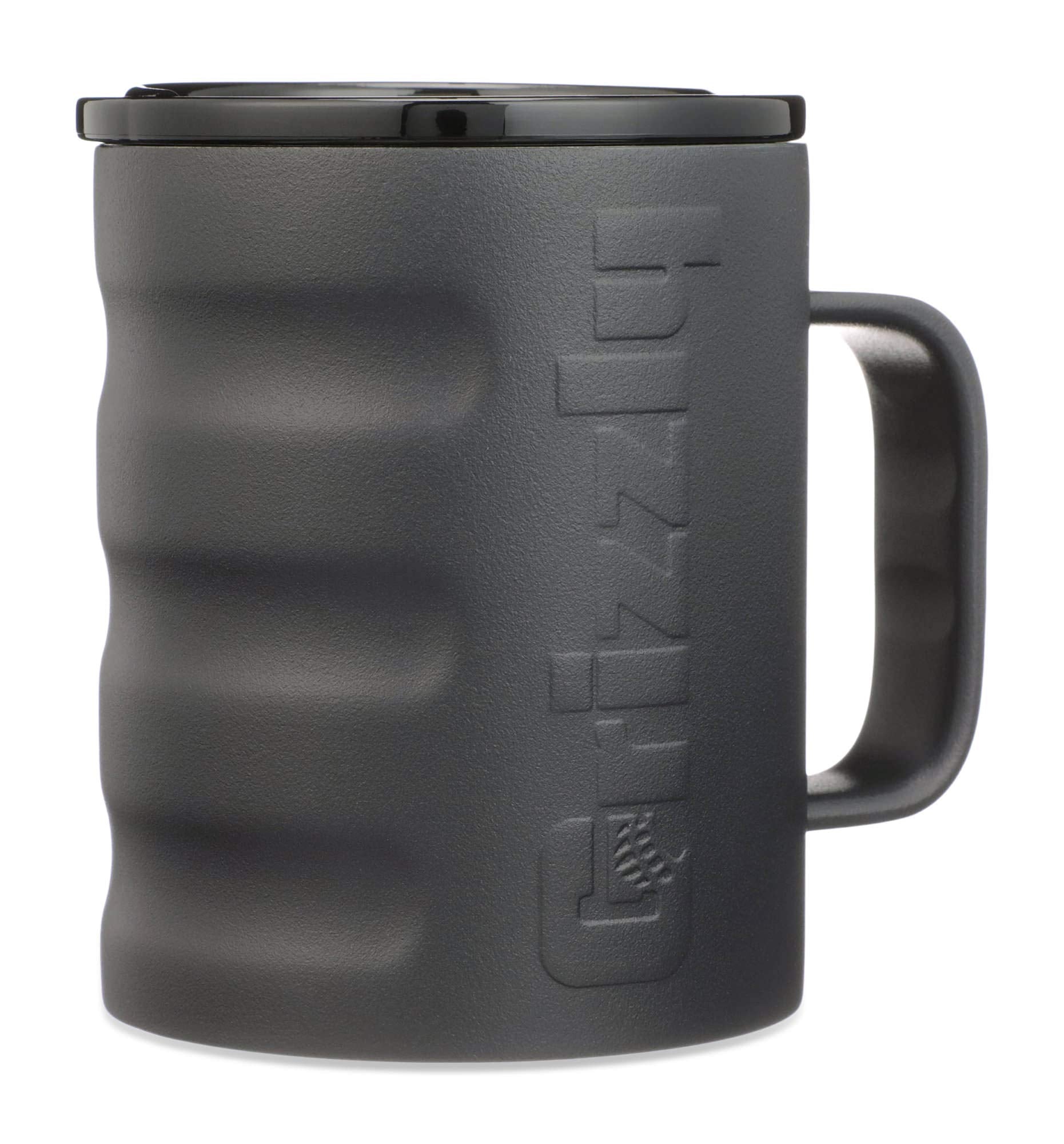 Camp Cup Grizzly Grip 11 oz | Stainless Steel |Vacuum Insulated with TwistTop Lid | Mug For Beach Camping Coffee Hiking Fishing Hunting Tea | Charcoal