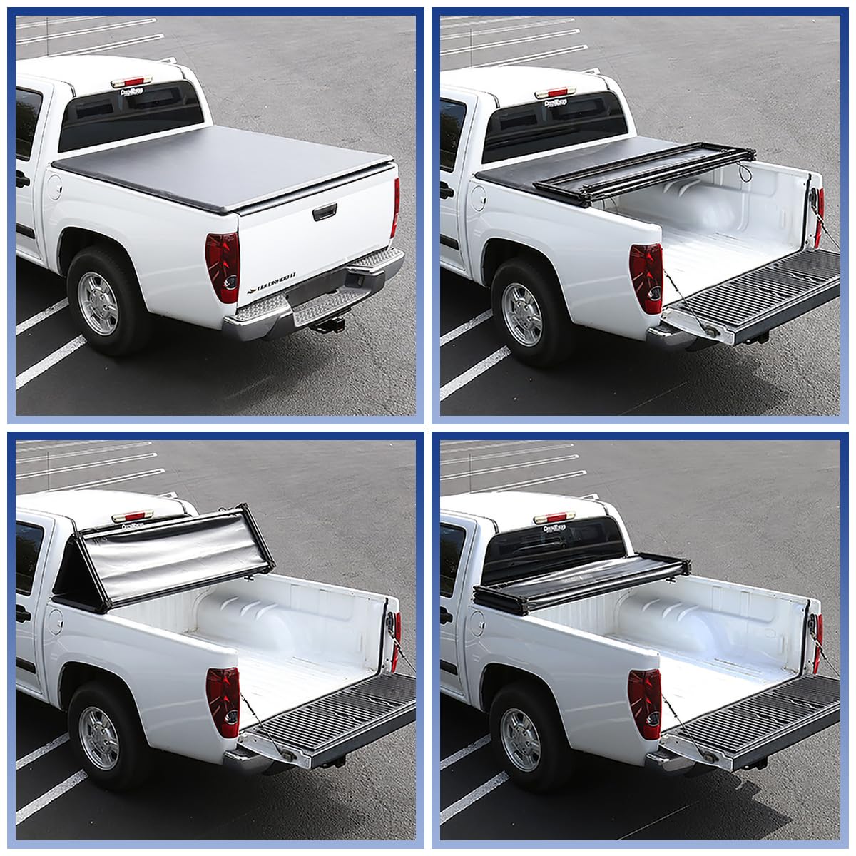 Soft Tri-Fold Vinyl Tonneau Cover Spec-D Tuning Compatible with 2016-2019 Toyota Tacoma 6' Short Bed