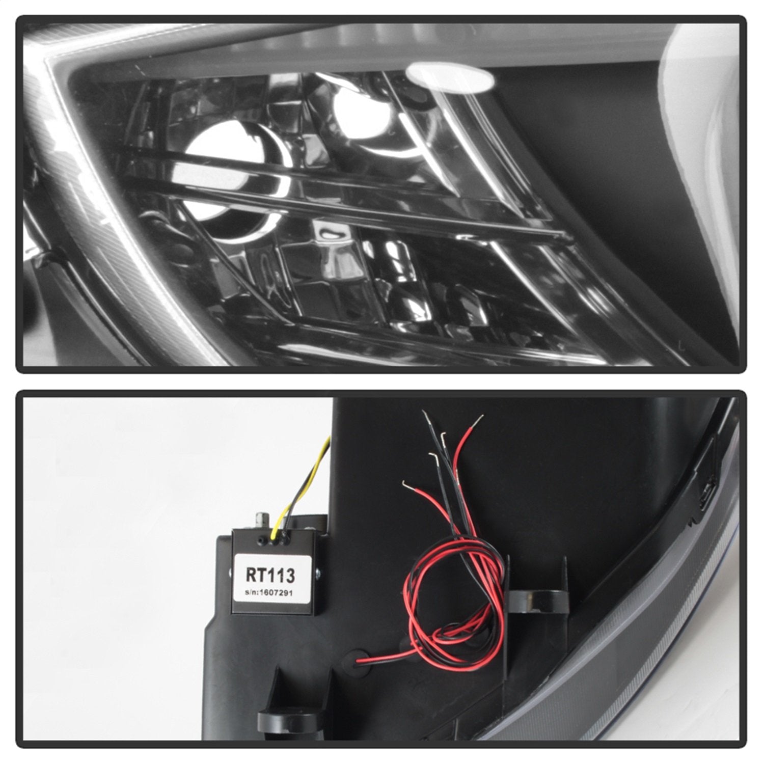 BMW Z4 03-08 Spyder 5029072 Projector Headlights - Halogen Model Only (Not Compatible With Xenon/HID Model) - LED Halo - Black - High H1 (Included) - Low H7 (Not Included)