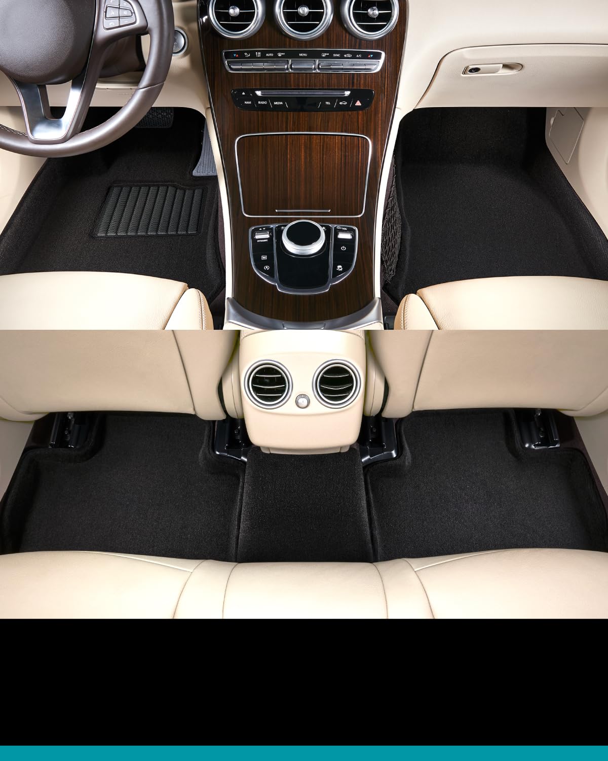 3D MAXpider Custom Fit All-Weather Carpeted Floor Mats for 2010-2017 Chevrolet Equinox Elegant Series (1ST & 2ND Row)
