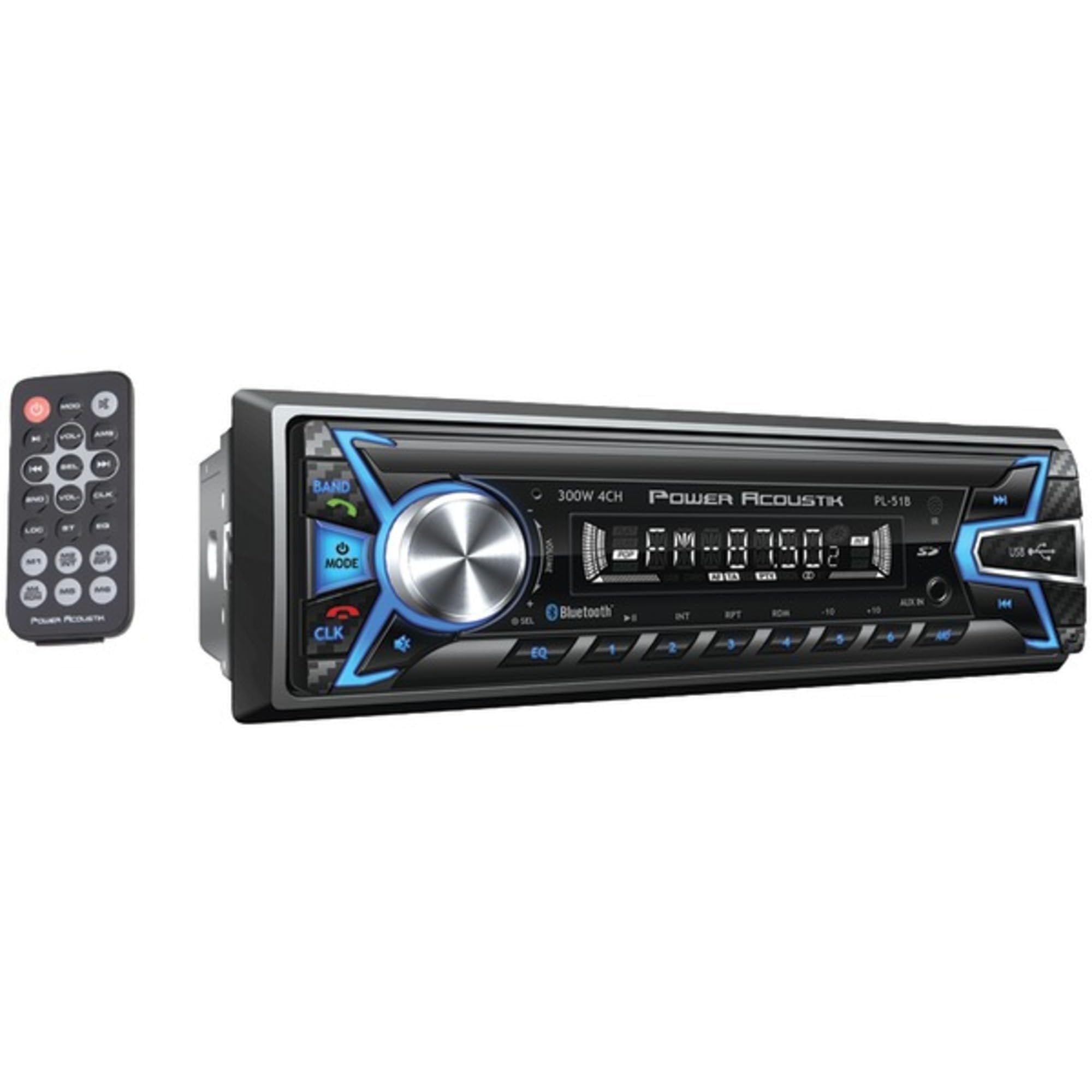 Power Acoustik 1-DIN PL-51B Digital Audio Head Unit With 32GB USB/SD/AUX/Bluetooth,Black