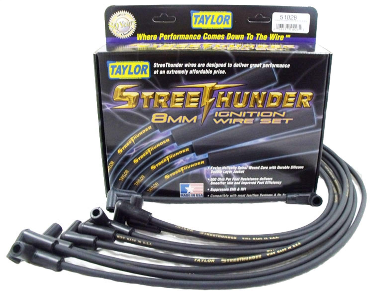 Streethunder Taylor Cable 51028 custom 8 cyl black