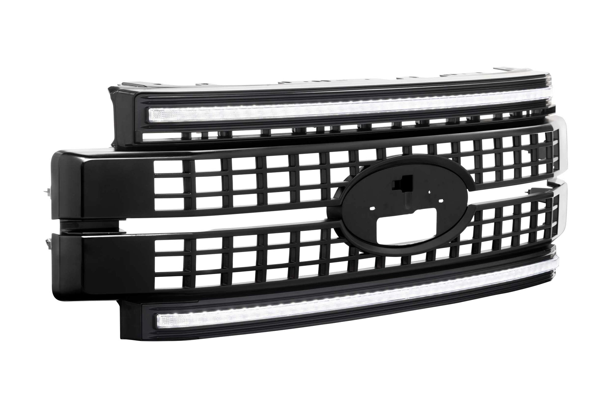 Morimoto LED DRL XBG Grille Fits Ford Superduty 17-19, Plug and Play Paintable Black Grille with White LED DRL (XBG05)