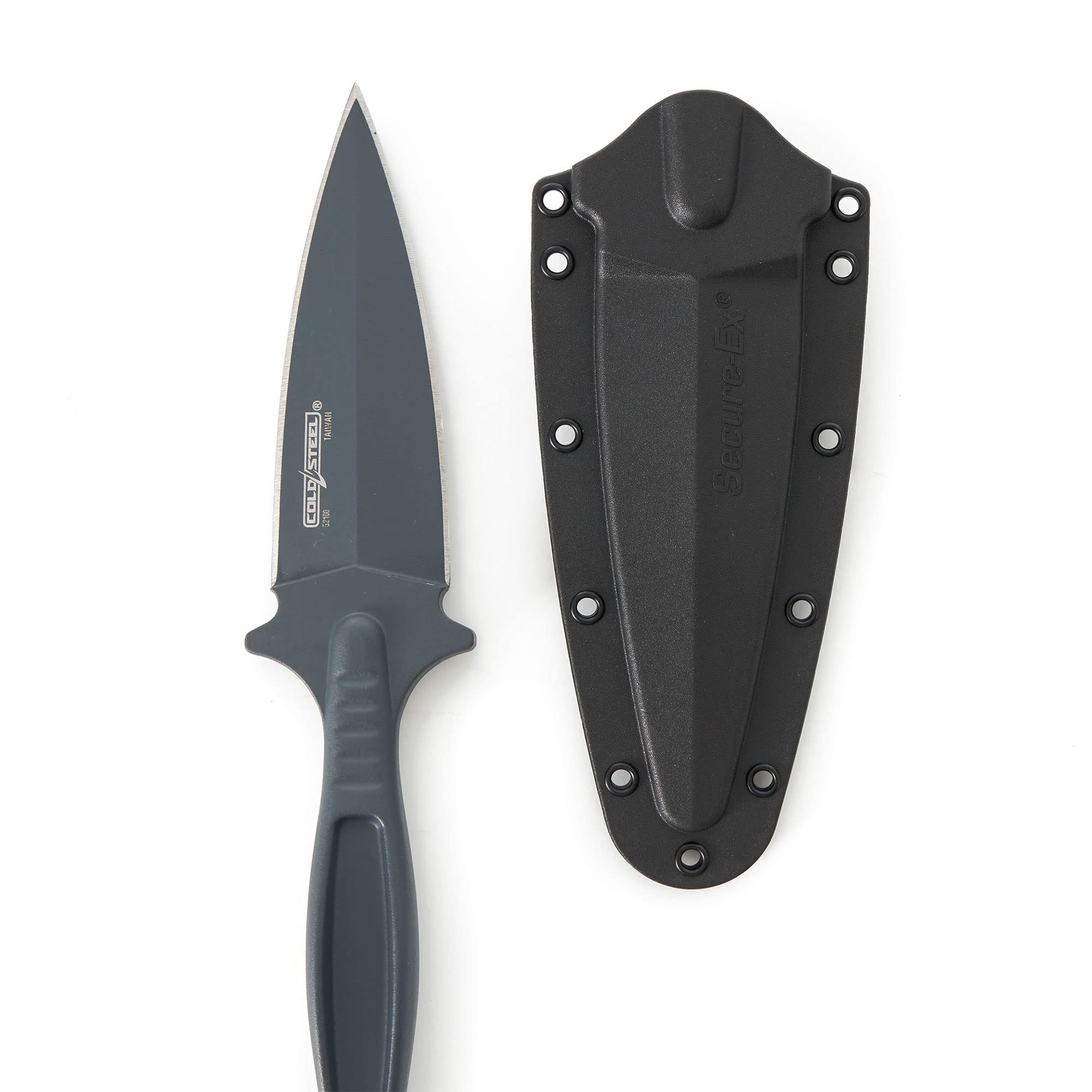 Drop Forged Cold Steel Battle Ring 2 3.5" 52100 High-Carbon Steel Fixed Blade EDC Tactical Hunting Utility Knife w/ 5.5" Ergonomic Handle, Internal Guard, Resistant Secure-Ex Sheath