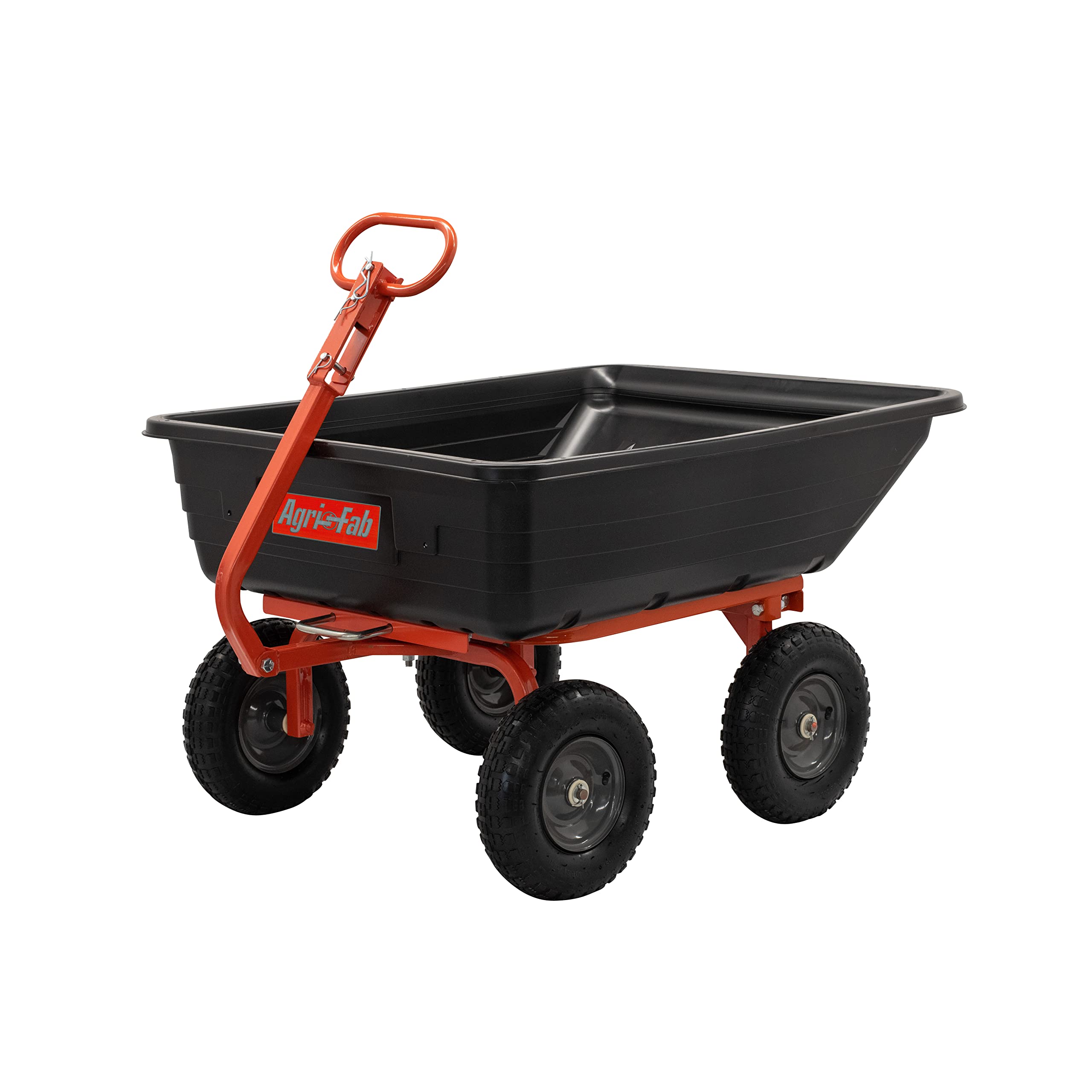 4-Wheel Agri-Fab 45-0594 Poly Convertible Pull/Tow Garden Dump Cart 1,200lb Tow Capacity Black