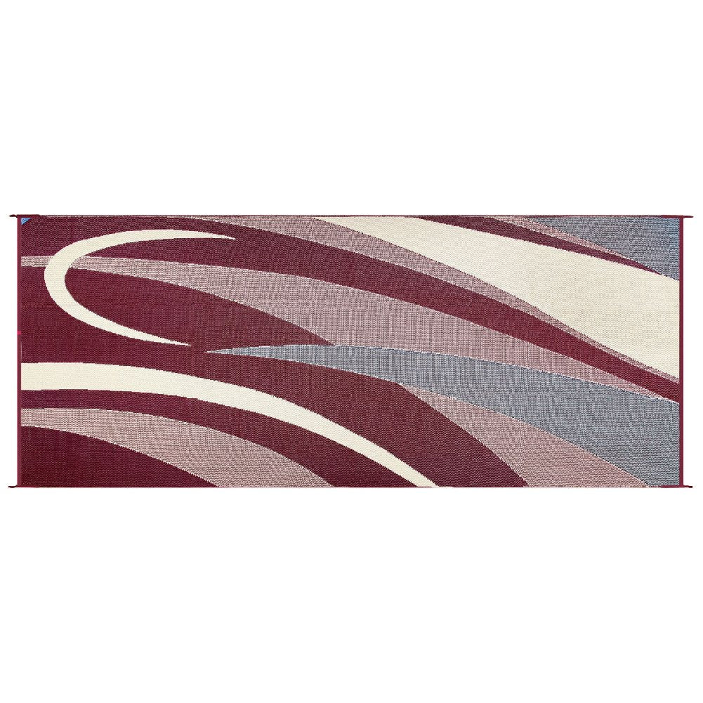 Camping Stylish Reversible Graphic Patio Mat - 8' x 20', Burgundy/Black