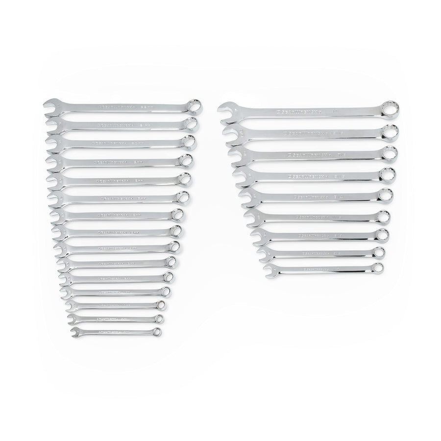 Long Pattern GEARWRENCH Combination SAE/Metric Wrench Set 24 Pc., 12 Point - 81900