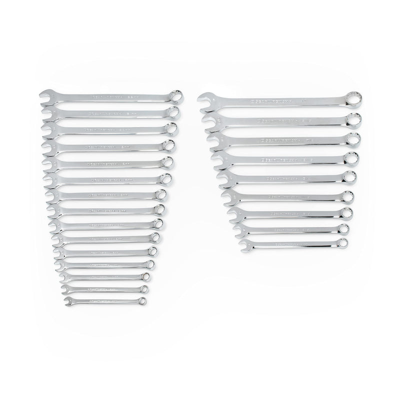 Long Pattern GEARWRENCH Combination SAE/Metric Wrench Set 24 Pc., 12 Point - 81900