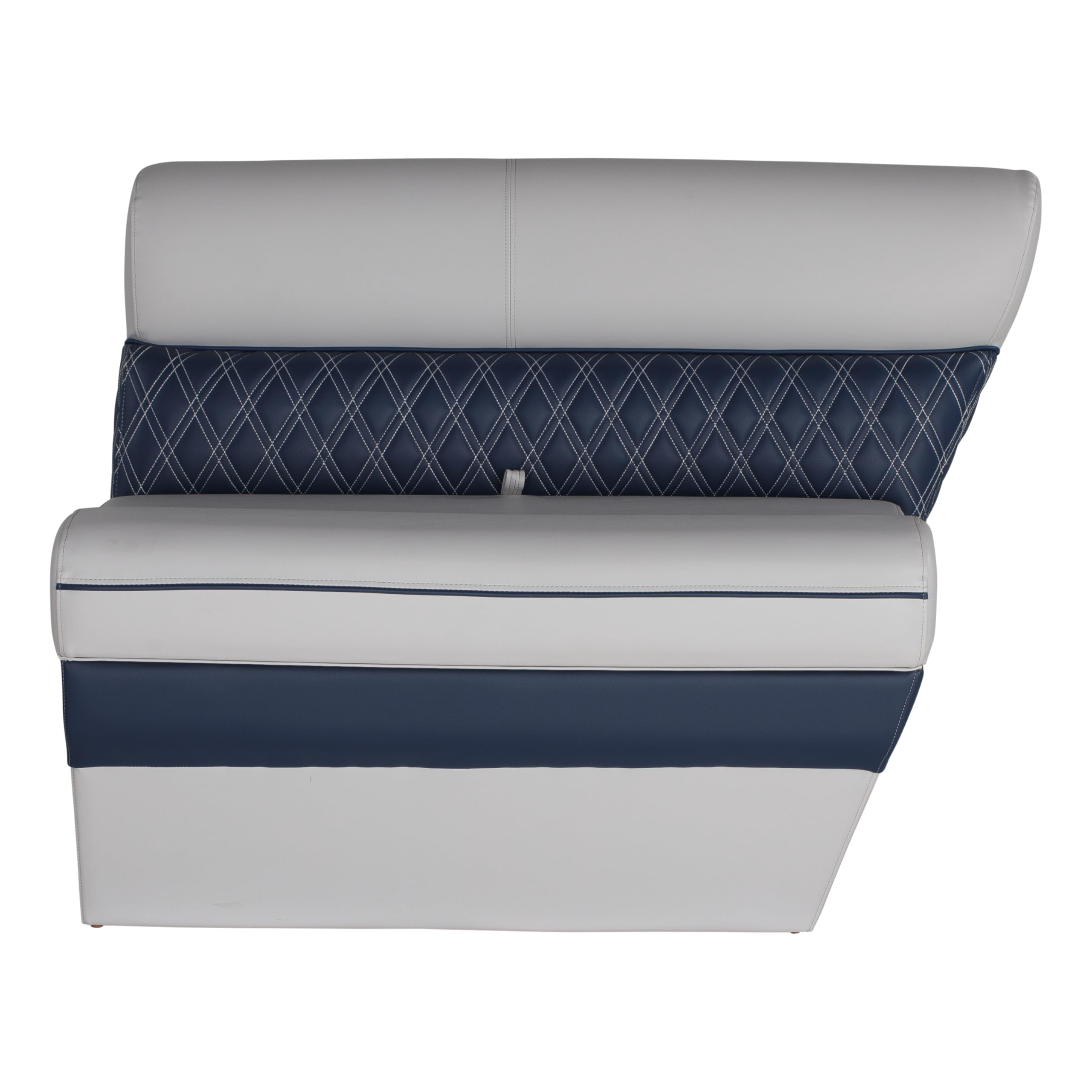 Sunset Collection Lippert 36" Angled Pontoon Bench Seat, Fits Against Helm Station, Contoured Foam Cushioning, Durable Marine-Grade Vinyl, Dry Storage, Poly Frame, 36"L x 28"W x 30"H - 2024021318