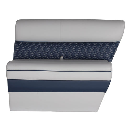Sunset Collection Lippert 36" Angled Pontoon Bench Seat, Fits Against Helm Station, Contoured Foam Cushioning, Durable Marine-Grade Vinyl, Dry Storage, Poly Frame, 36"L x 28"W x 30"H - 2024021318