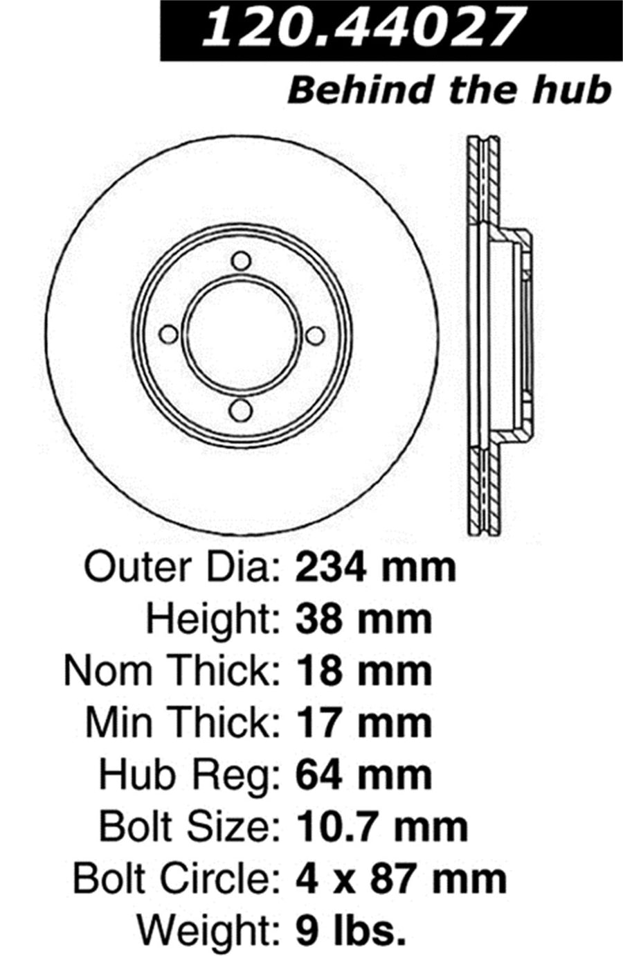 126.44027SL Power Slot Slotted Brake Rotor