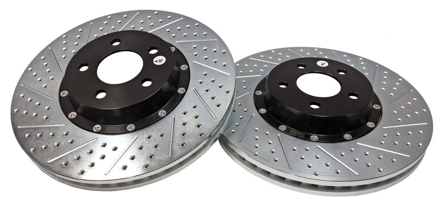 Baer Brakes EradiSpeed+ 2261041 Front 2-piece Brake Rotors Slotted Drilled Zinc Plated
