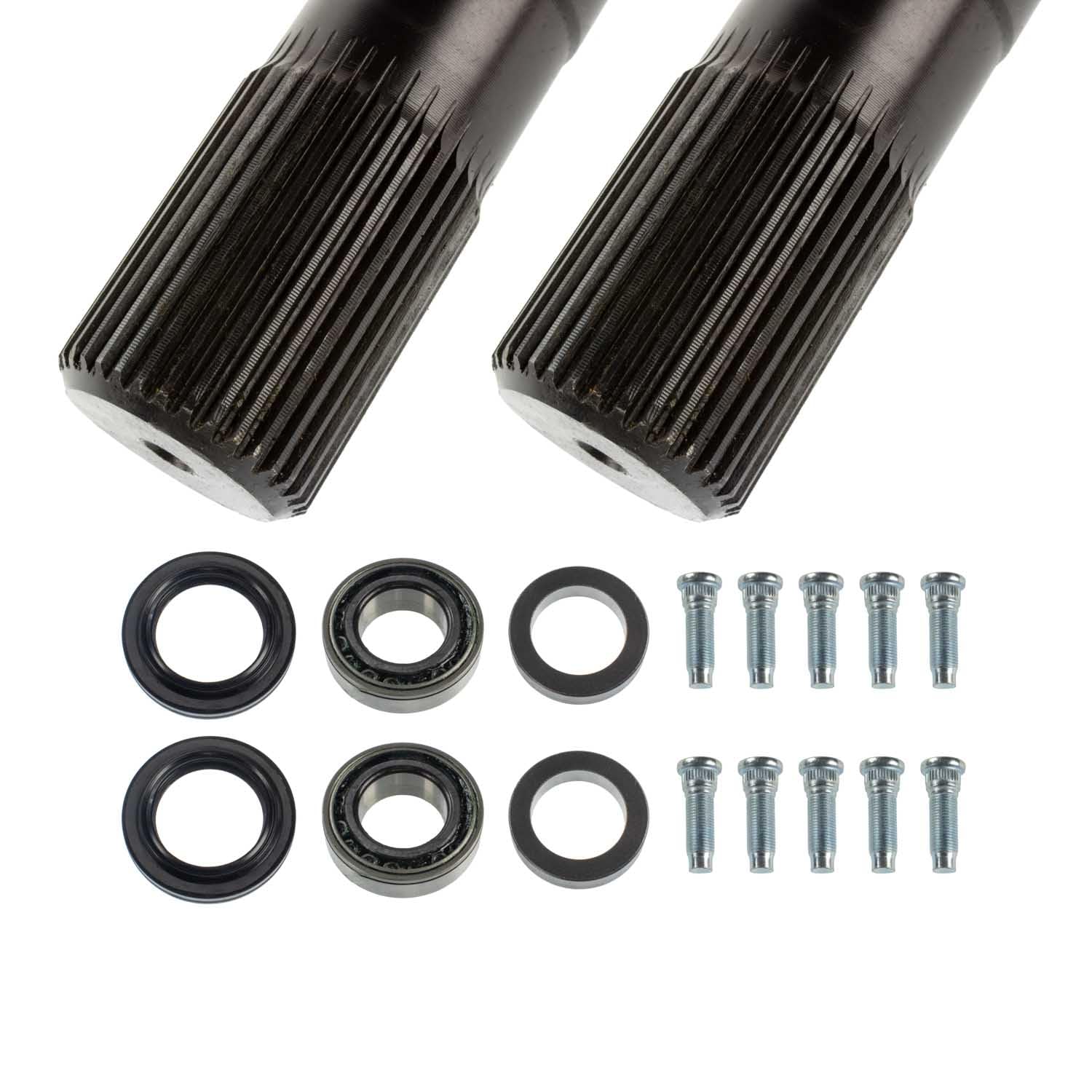 TEN Factory Bolt Pattern MG22137 Spline Drive Axle Shaft Assembly for Dana 44 Standard Lef/Right 35 Spline 29.75"/29.25" Length 5 x 4.5 & 5 x 5.5 Lug Pattern Fits Jeep Wrangler TJ/YJ – 4140 Chromoly