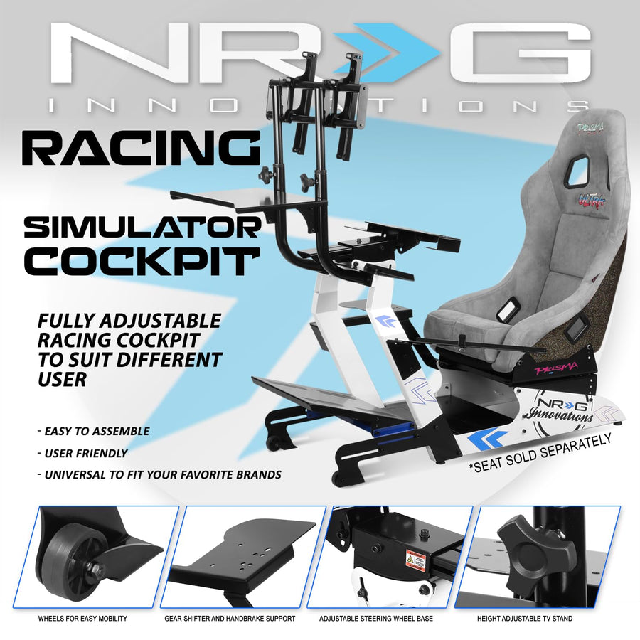 NRG Innovations Universal NRG-FRP-APEX Racing Simulator Stand for Thrustmaster Logitech and Fanatec