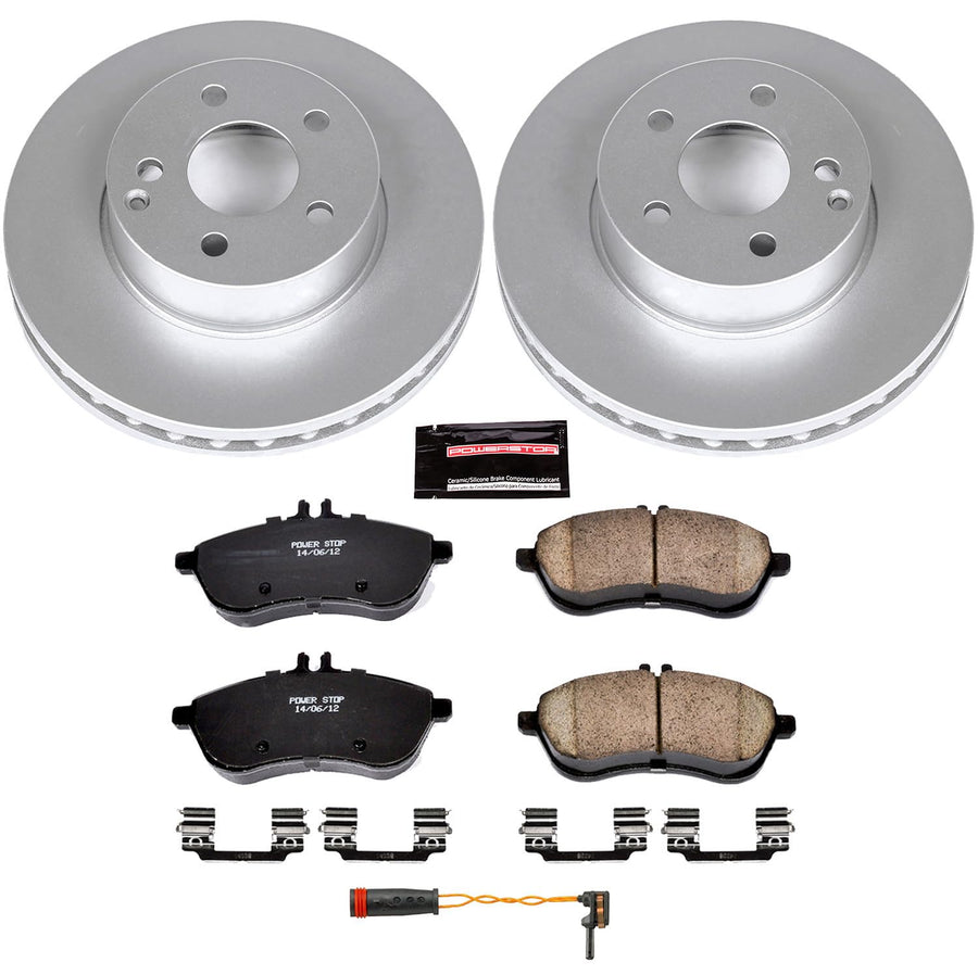Power Stop Z23 Evolution Geomet® Coated Brake Kit and 1 Front Sensor Wire Front