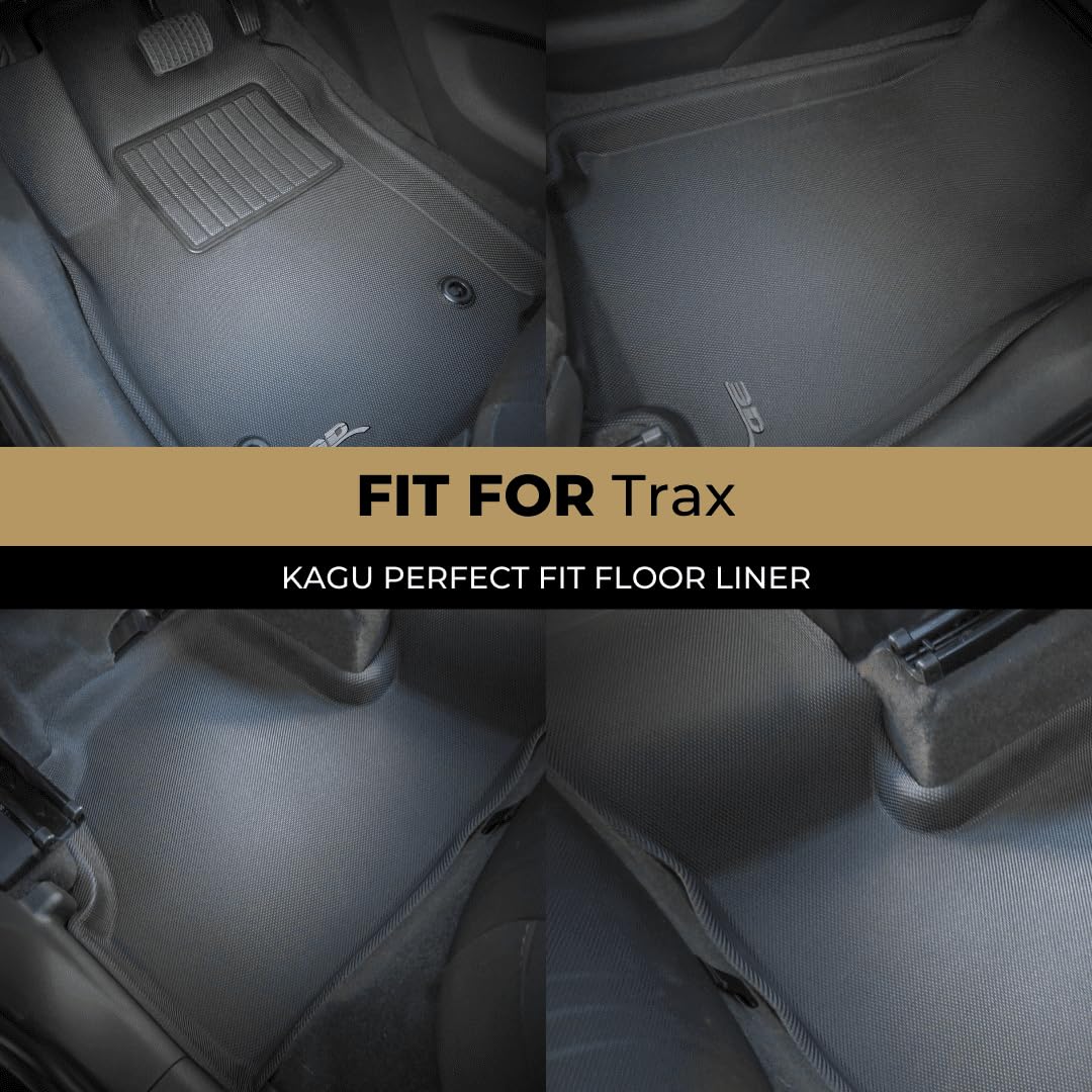 Custom Fit 3D MAXpider Kagu Floor Mat (Black) Compatible with Chevrolet Trax 2014-2022 - Full Set