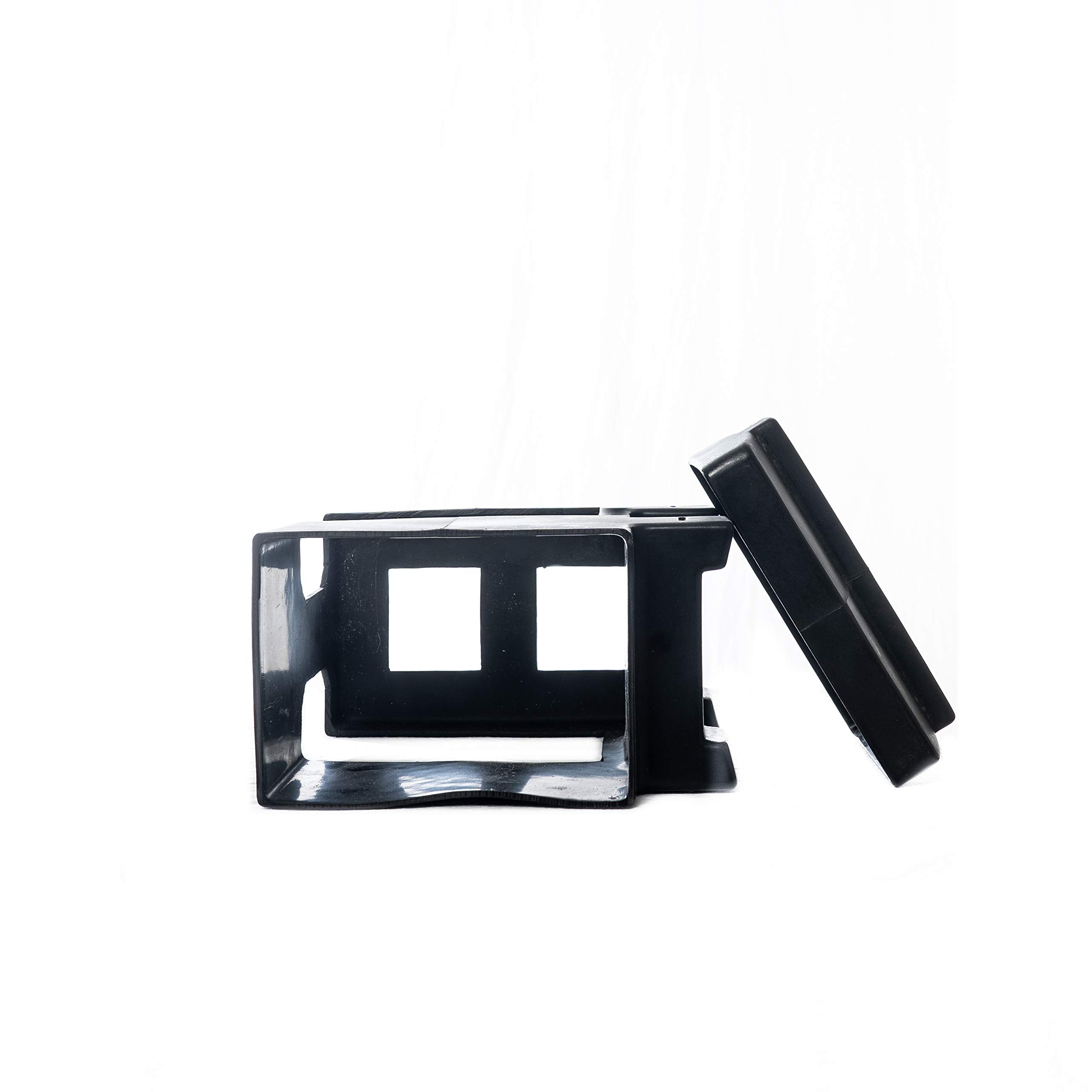 Brick Holder Capsule Feeders for up to Four, 4 lb Salt, Mineral, and Attractant Bricks with Mounting Straps, Black