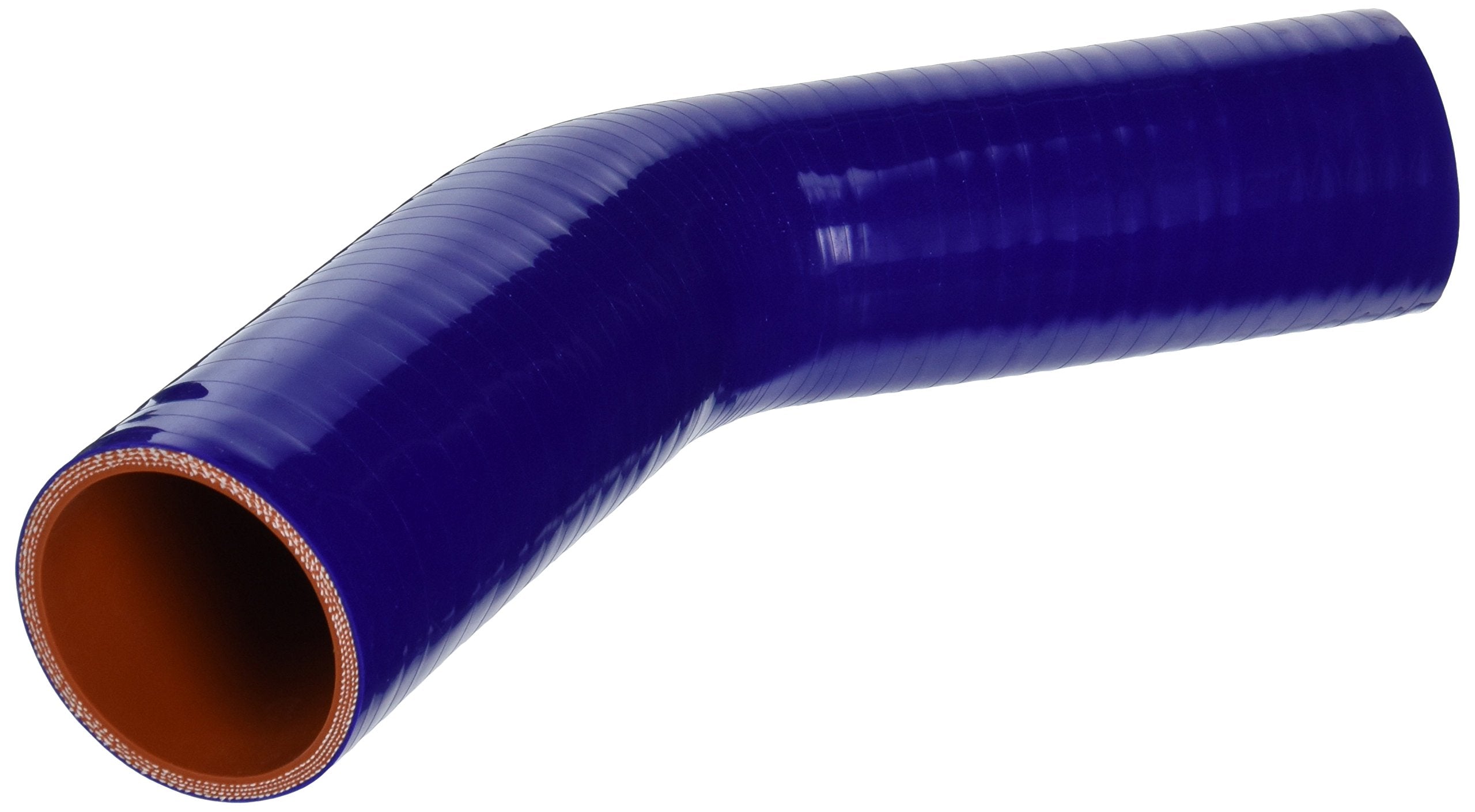 HPS Silicone High Temperature HTSER45-200-225-BLUE 4-ply Reinforced 45 degree Elbow Reducer Coupler Hose, 55 PSI Maximum Pressure, 4" Leg Length on each side, 2" > 2-1/4" ID, Blue