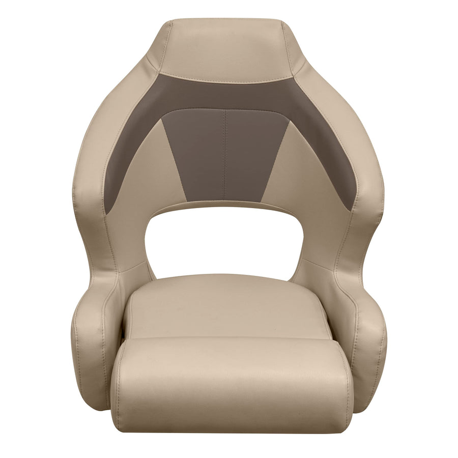 Wise Premier Series BM3338-1749 Pontoon XL Bucket Seat with Flip Up Bolster, Mocha Java/Café/Mushroom