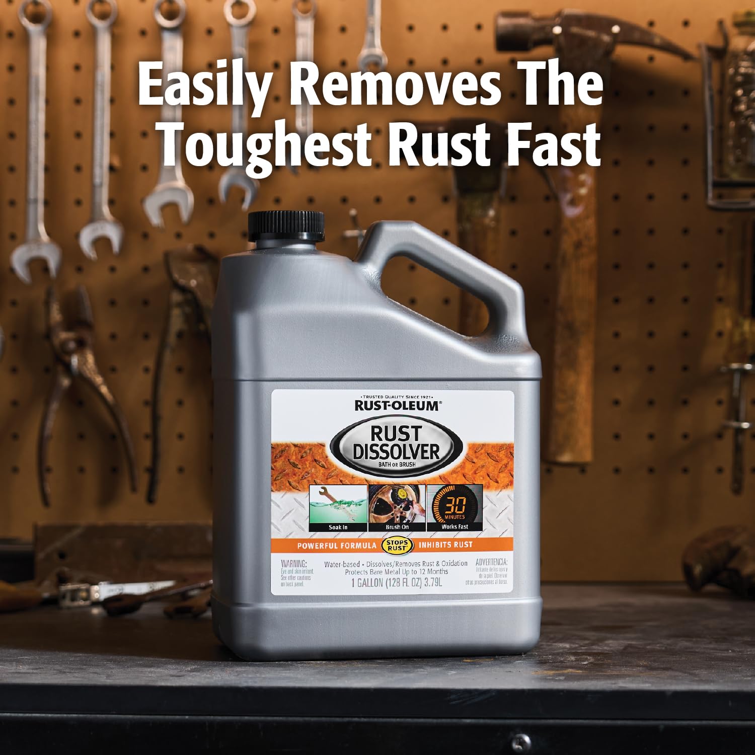 Rust-Oleum Soak & Bath Rust Dissolver | Heavy-Duty Corrosion Remover for Metal Tools, Cars, Bikes, Grills, Bolts, Firearms & More | Gallon