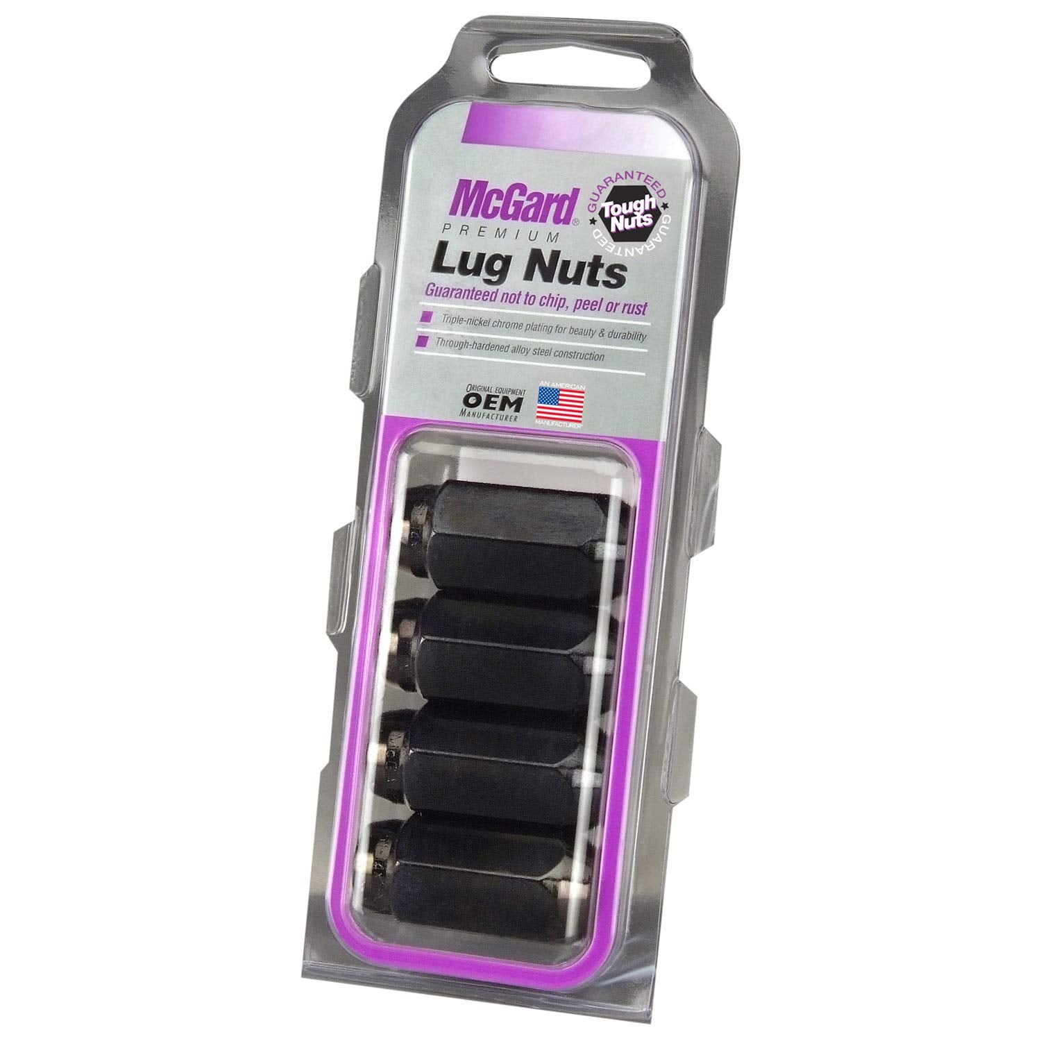 Cone Seat McGard 64072 Chrome/Black Lug Nut Set, (Set of 4)