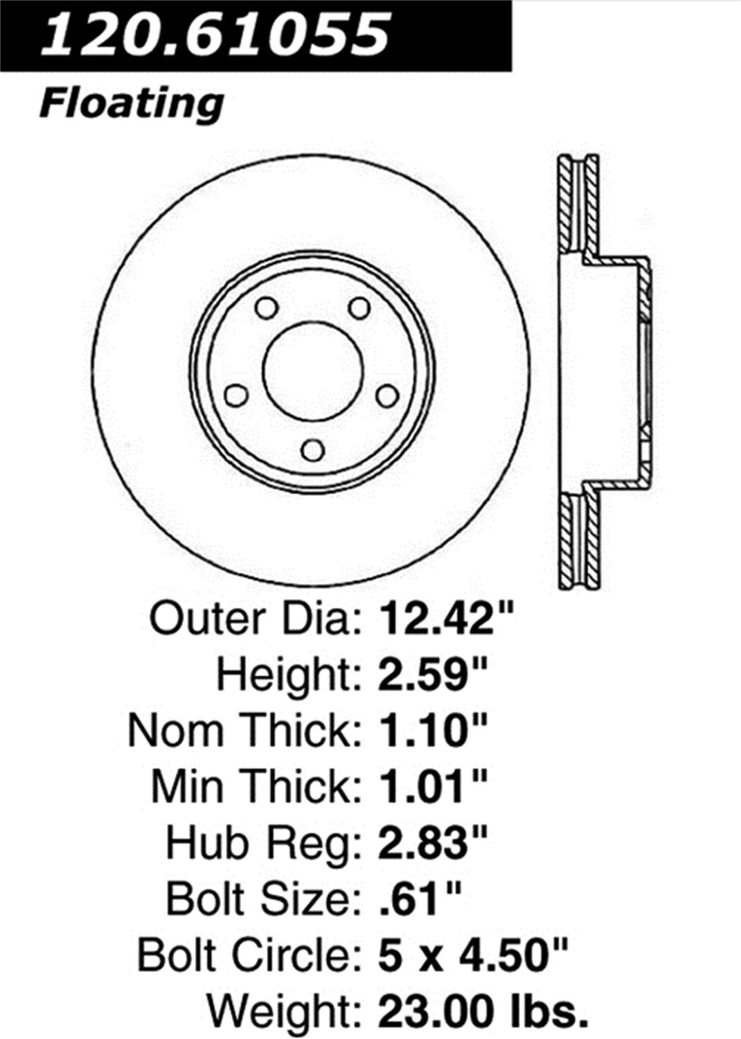 Sport Drilled/Slotted Brake Rotor StopTech 127.61055R (Front Right), 1 Pack
