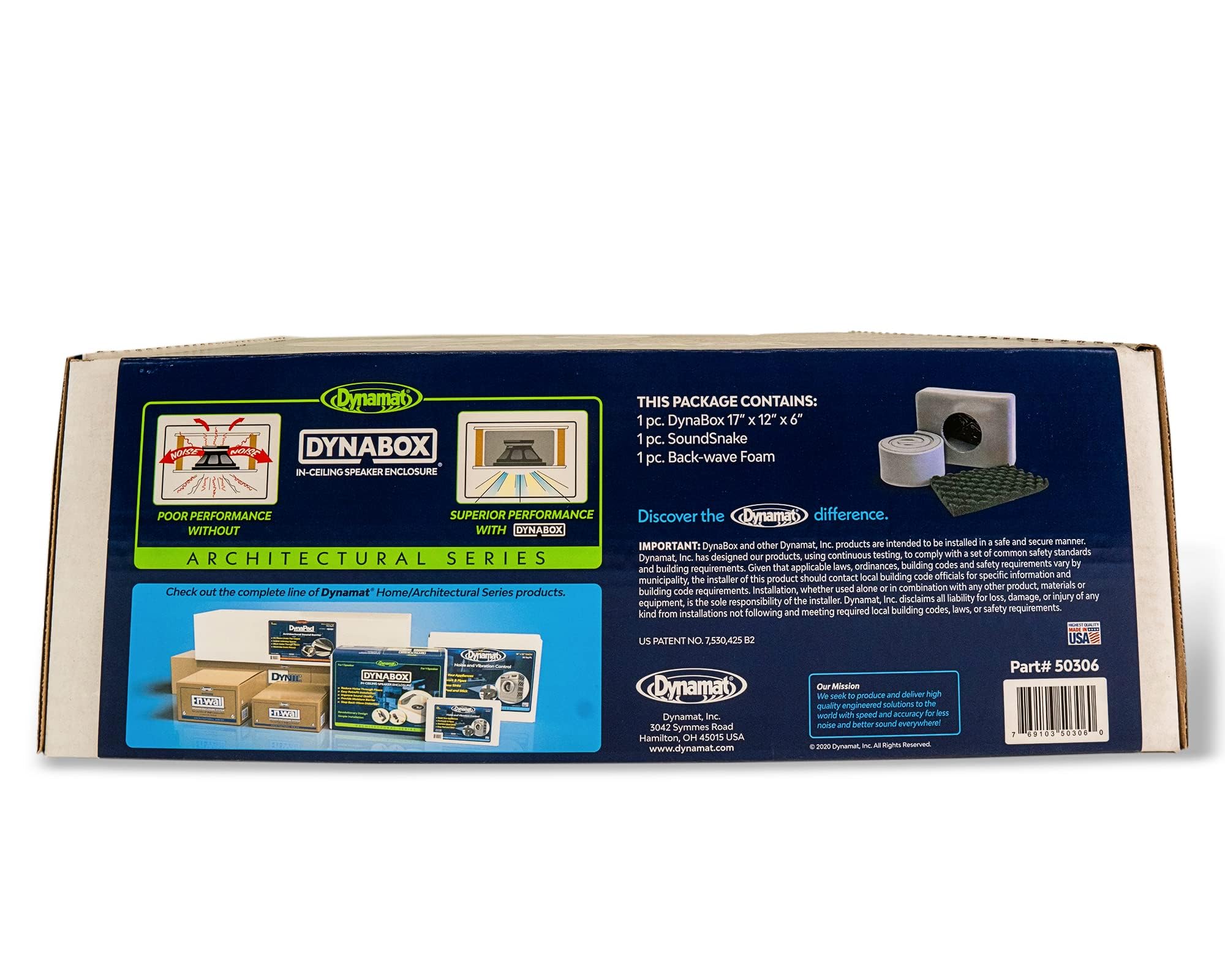 Dynamat Ceiling Speaker Enclosure System DynaBox – Reduces Vibration & Projects Clearer Sound into Your Room – Made in USA – 9 sq ft