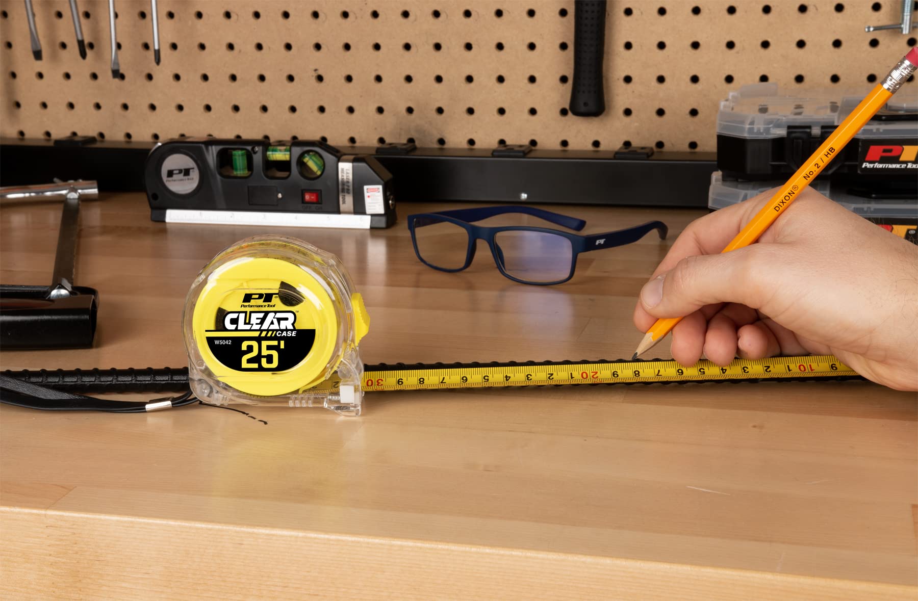 25'/7.5 M Clear Tape Measure Performance Tool W5042