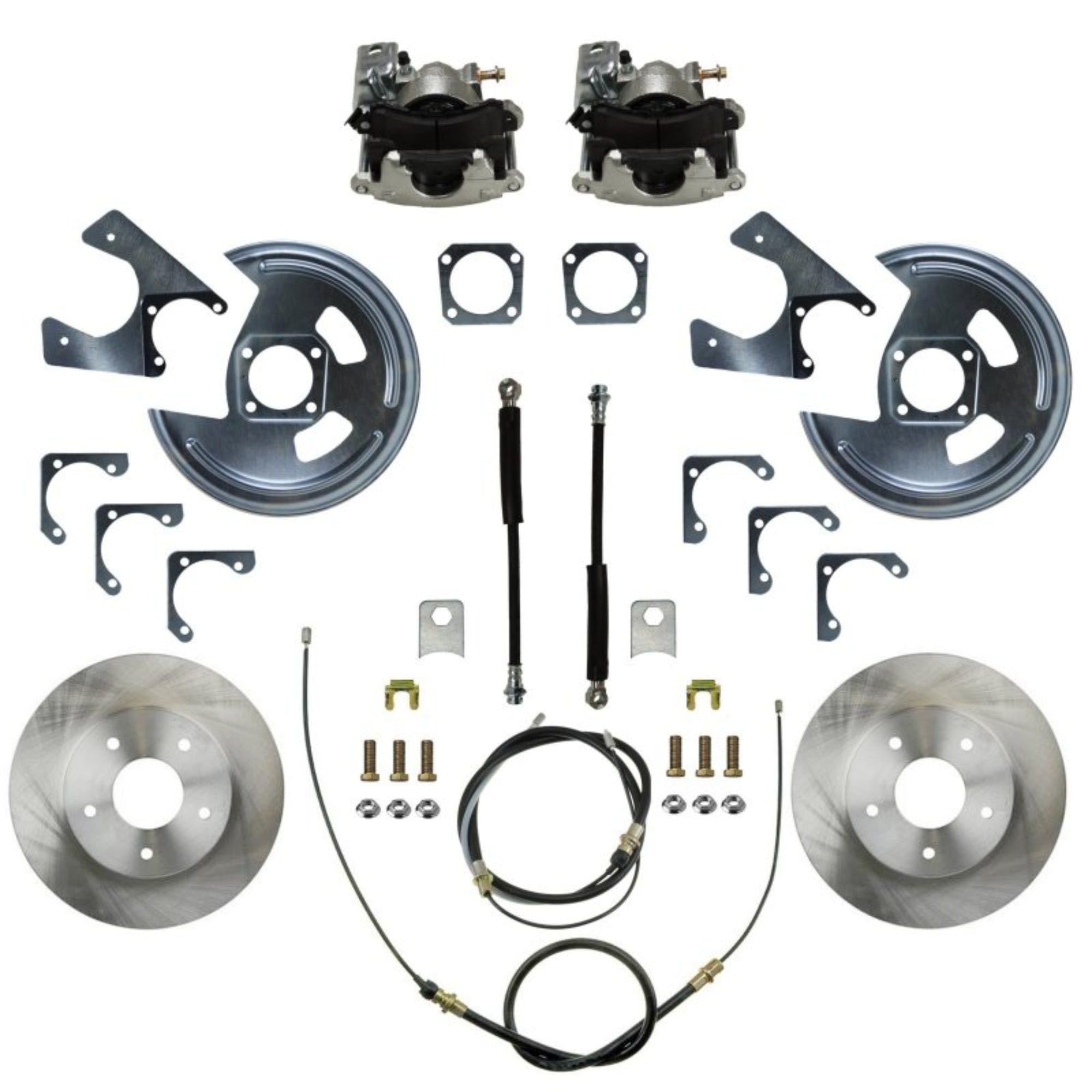 Rear Disc Brake Conversion Kit Leed - Gm 10 and 12 Bolt Axles 5 X4.75 With Staggered Shocks