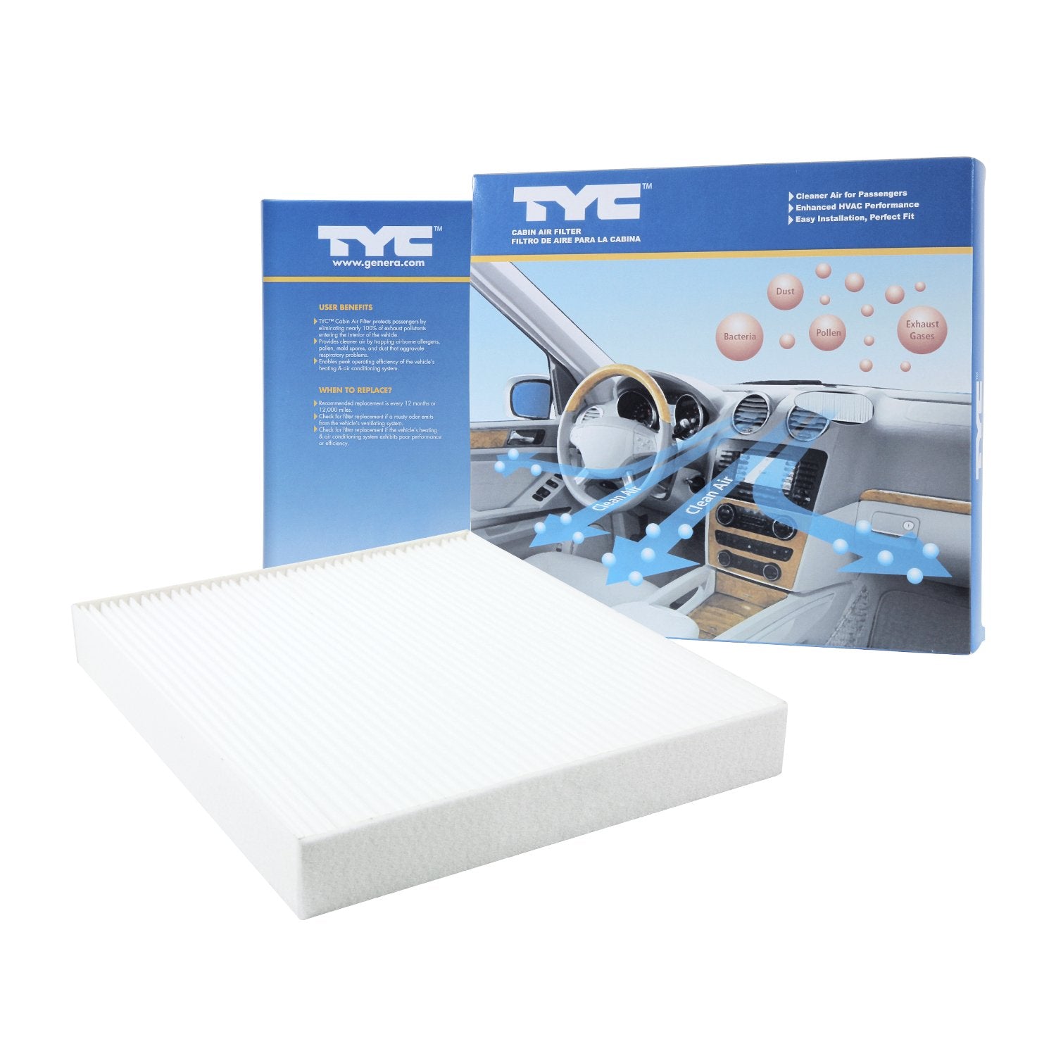 Cabin Air Filter TYC Compatible with 2019-2019 Toyota Rav4