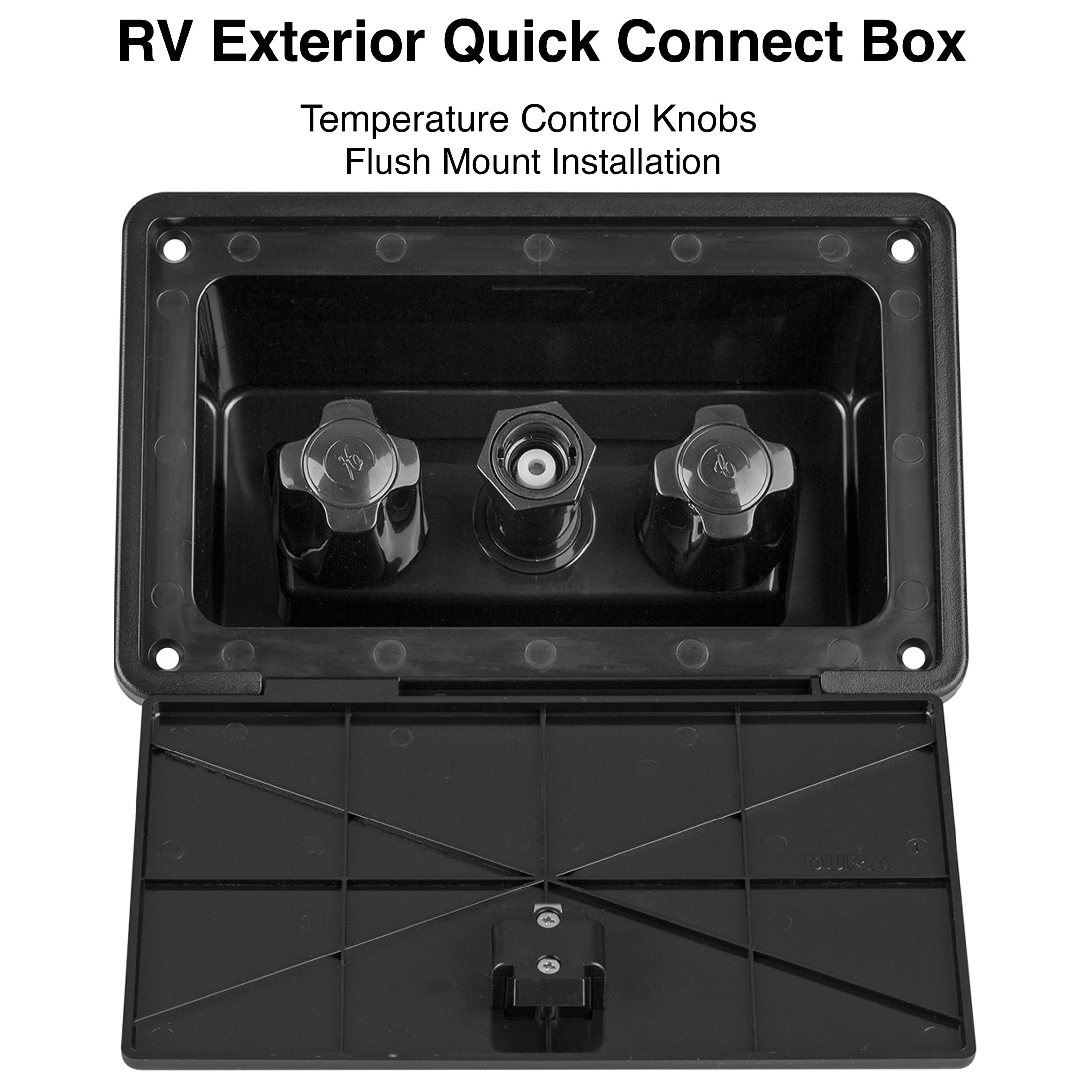 Dura Faucet DF-SA189-BK Quick Connect RV Exterior Detachable Sprayer, Hose, Port, and Spray Box Kit (Black)