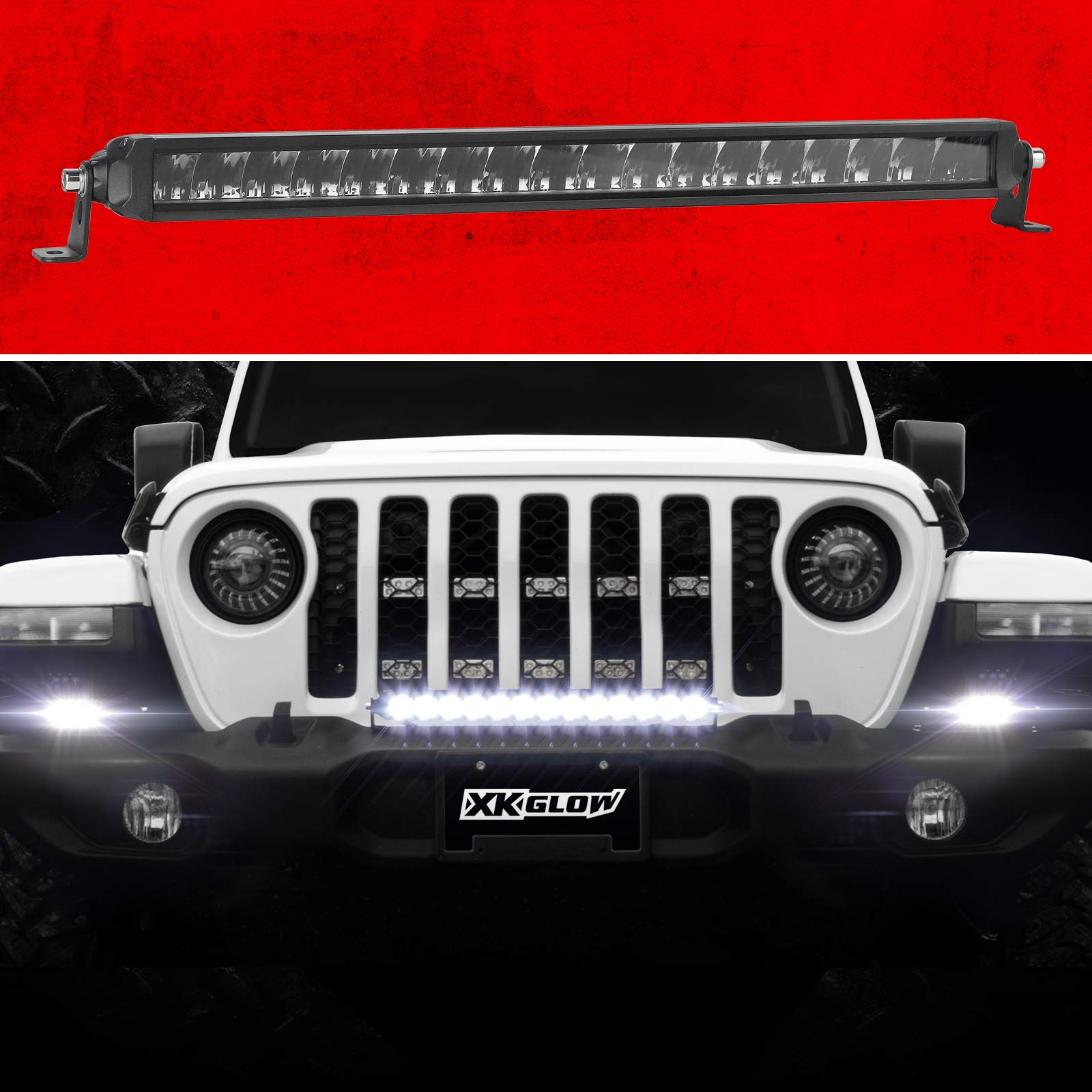 20in XKGLOW 2nd Gen Razor Light Bar High Beam Driving…