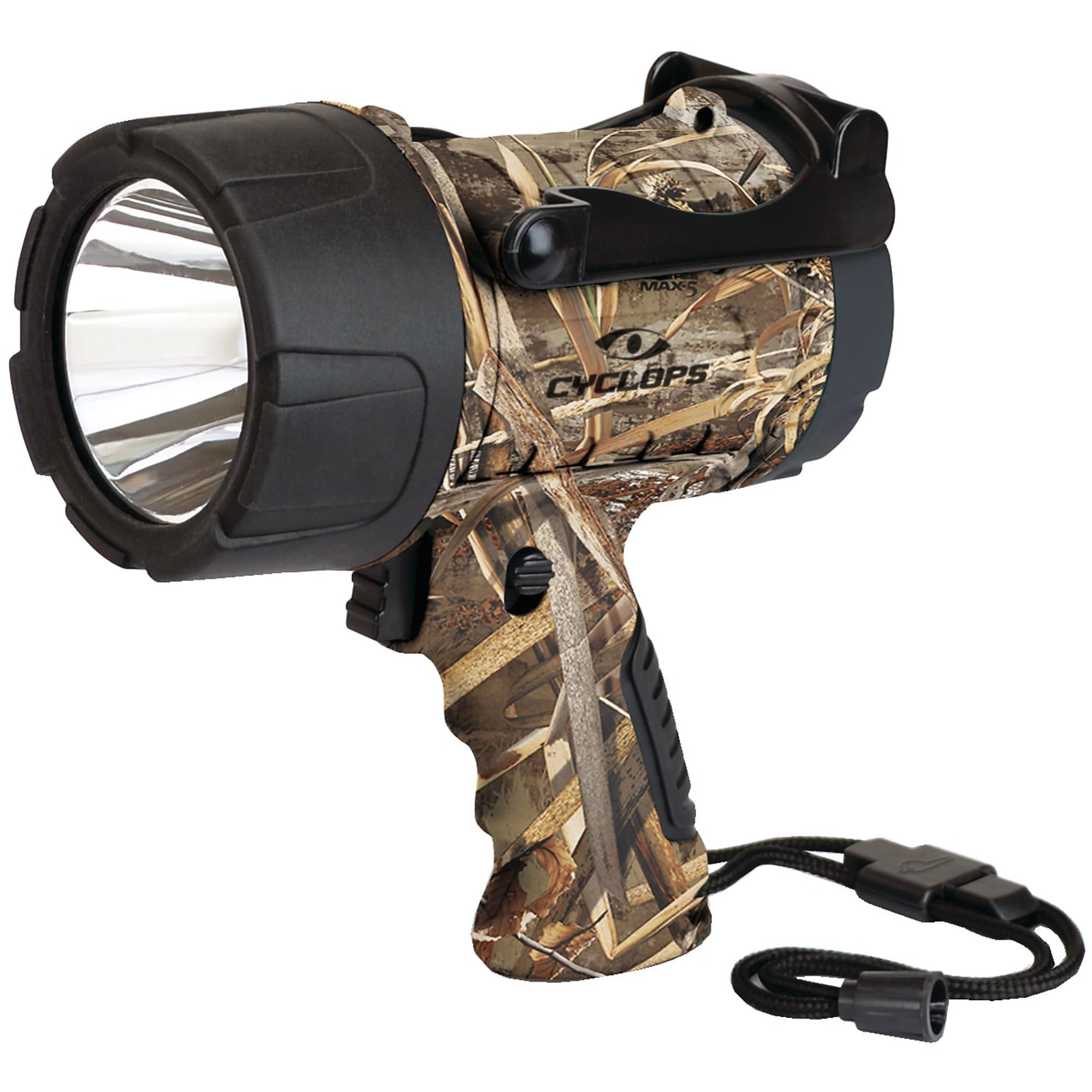 350 Lumens Cyclops LED Tri-Mode Illumination Handheld Waterproof Realtree MAX-5 Camo Spotlight Powered by 3 AA Battery