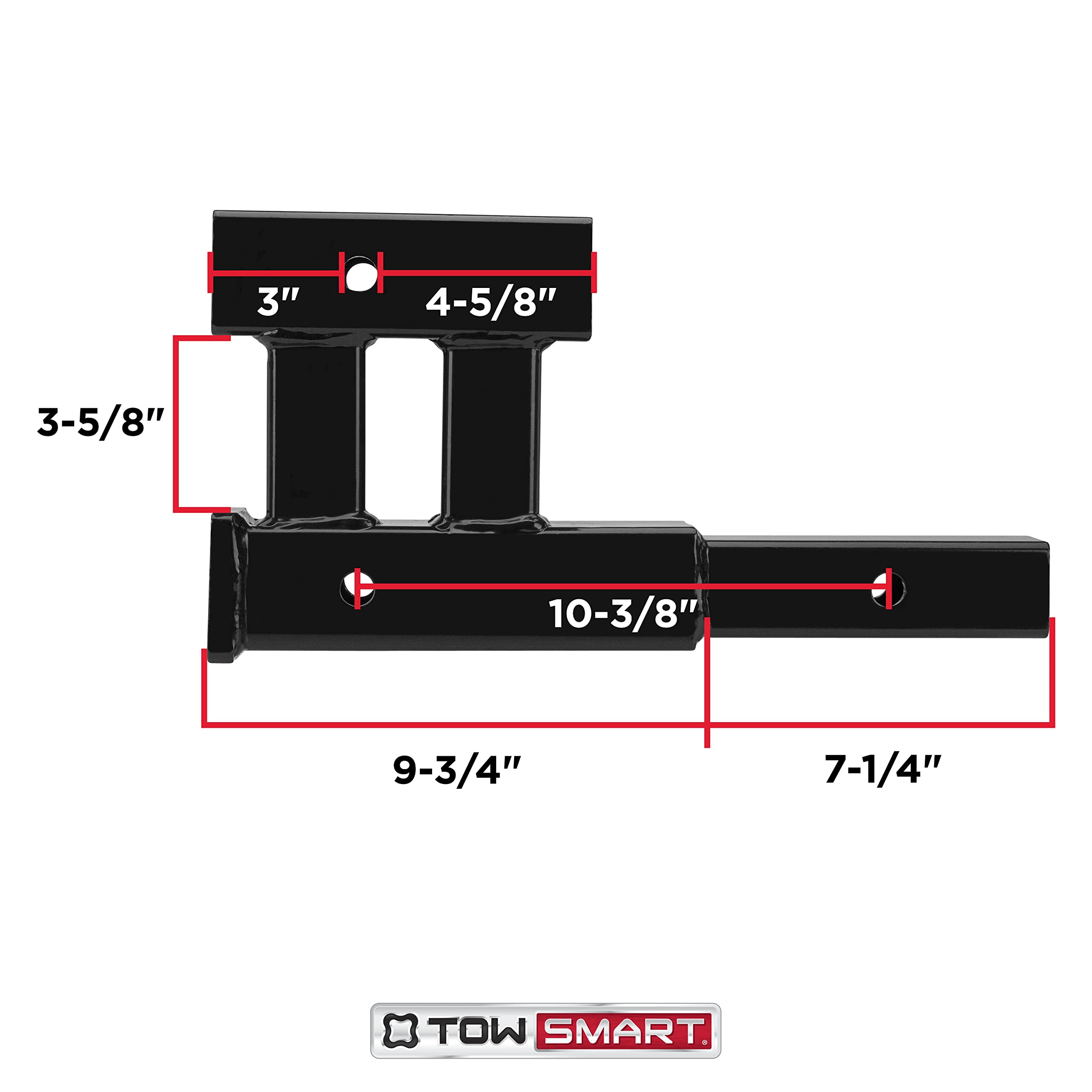 Hitch Dual Extension, Fits 2 in. Receivers, 4,000 lb. Capacity