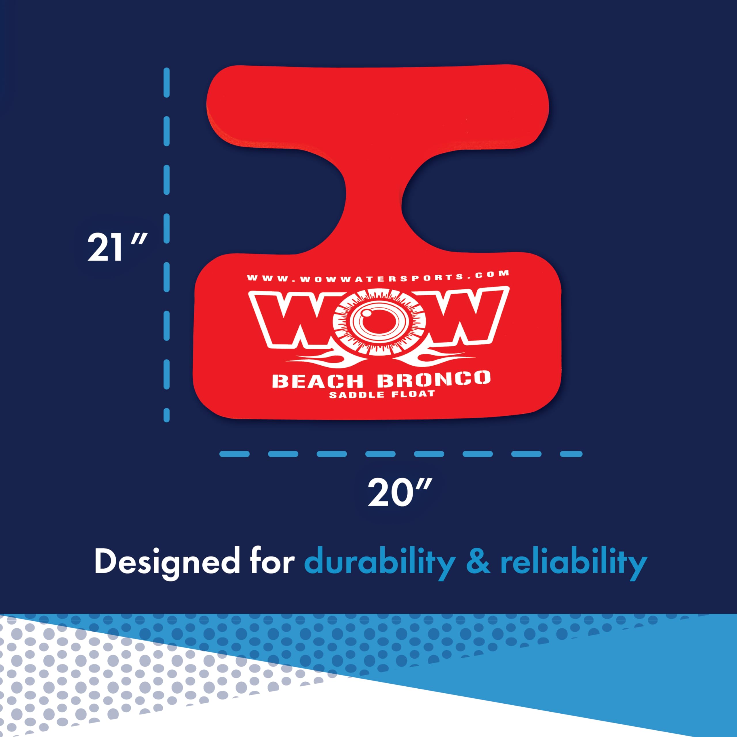 Foam Water Saddle Float - Wow Sports for Kids & Adults - 1 Person Pool Seat - Whale Tail - Pool Party Accessory - Red
