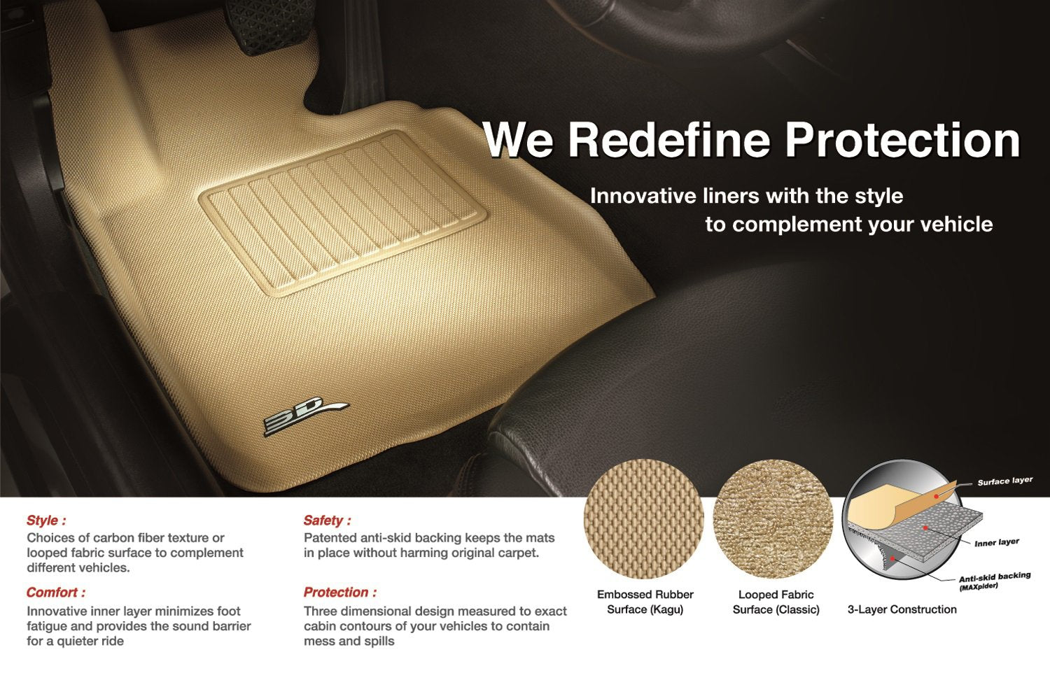 3D MAXpider Kagu Custom Fit Floor Mat (Black) Compatible with Volvo S90/ V90 2017-2025 - Second Row