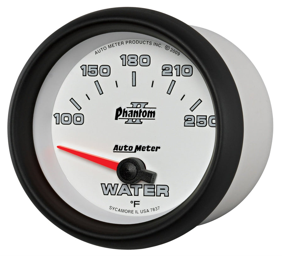 Auto Meter Phantom II 2-5/8" 100-250 Degree F Short Sweep Electric Water Temperature Gauge 7837