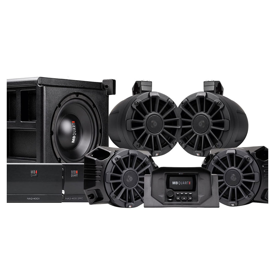 MB Quart Tuned Stage 5 Audio System Designed for Polaris Ranger Ride Command, 800-Watt, Five Speaker System, Weatherproof
