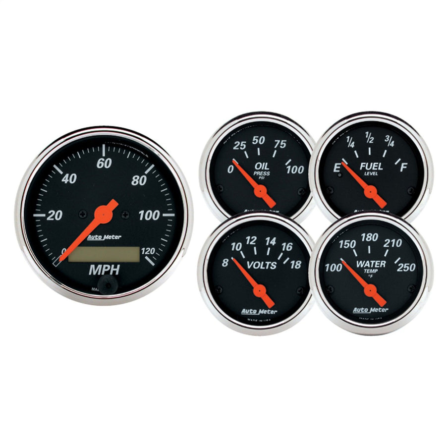 Auto Meter Designer Black 1421 Street Rod Kit